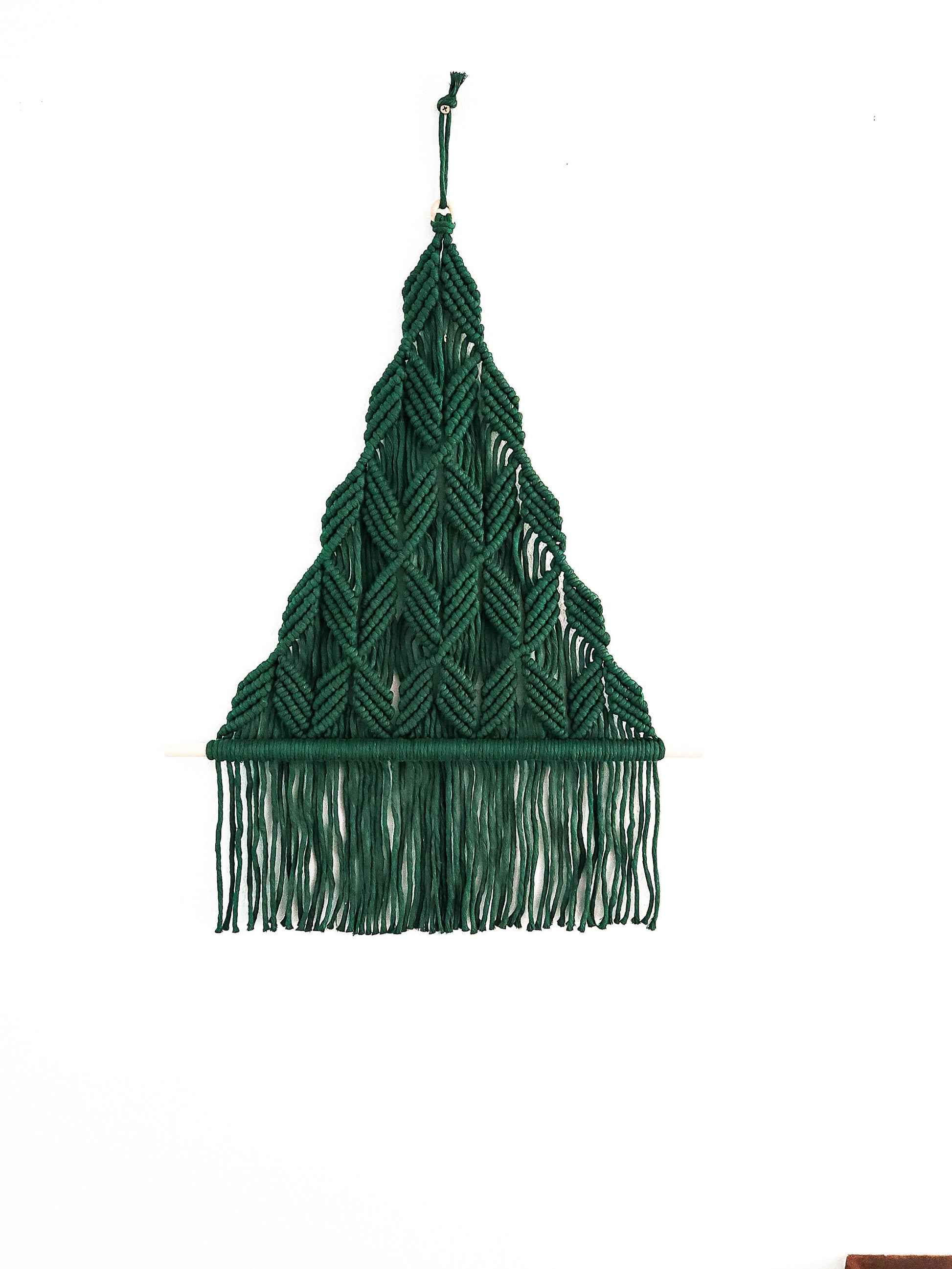 Large Macrame Wall Hanging Christmas Tree, Macrame Wall Art, Woven Wall Hanging, Boho Wall Decor, Wall Tapestry, Macrame, Green, Forest