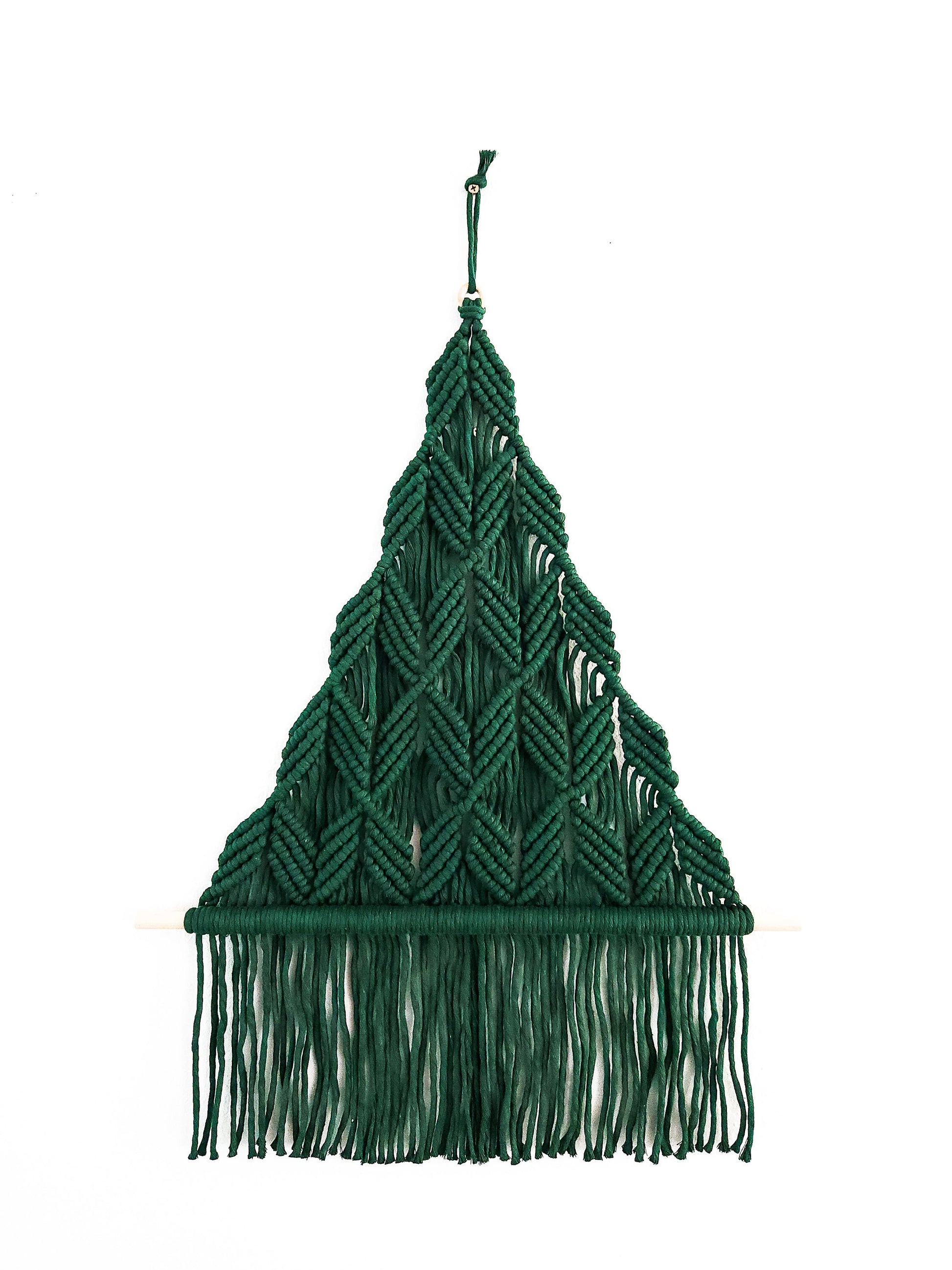 Large Macrame Wall Hanging Christmas Tree, Macrame Wall Art, Woven Wall Hanging, Boho Wall Decor, Wall Tapestry, Macrame, Green, Forest
