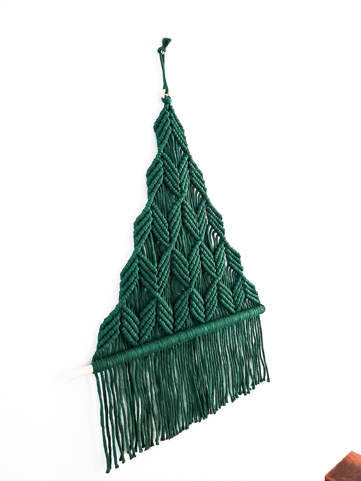 Large Macrame Wall Hanging Christmas Tree, Macrame Wall Art, Woven Wall Hanging, Boho Wall Decor, Wall Tapestry, Macrame, Green, Forest