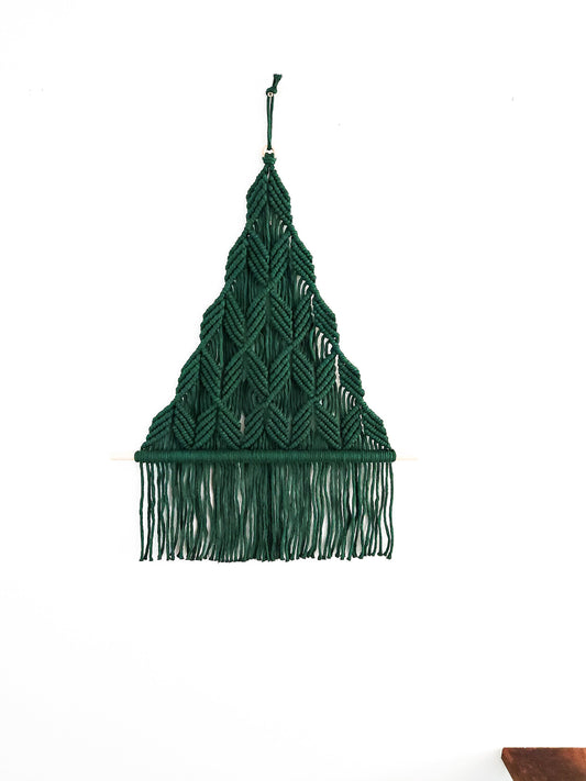Large Macrame Wall Hanging Christmas Tree, Macrame Wall Art, Woven Wall Hanging, Boho Wall Decor, Wall Tapestry, Macrame, Green, Forest