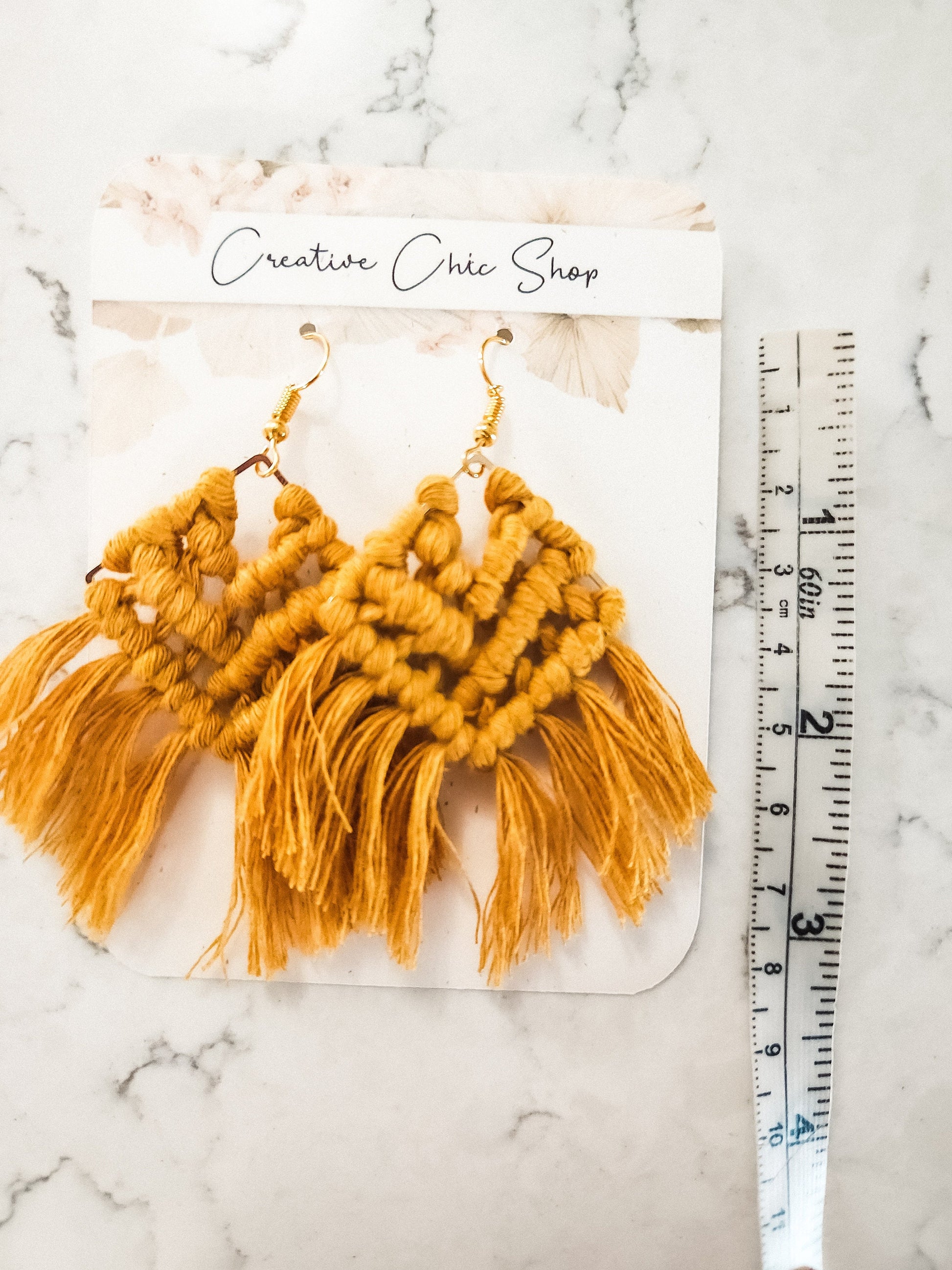 Handmade Macrame Earrings, Gold or Silver Color Hoops, Multiple Color Options for Macrame, Macrame Earrings, Dangle earrings, Macrame
