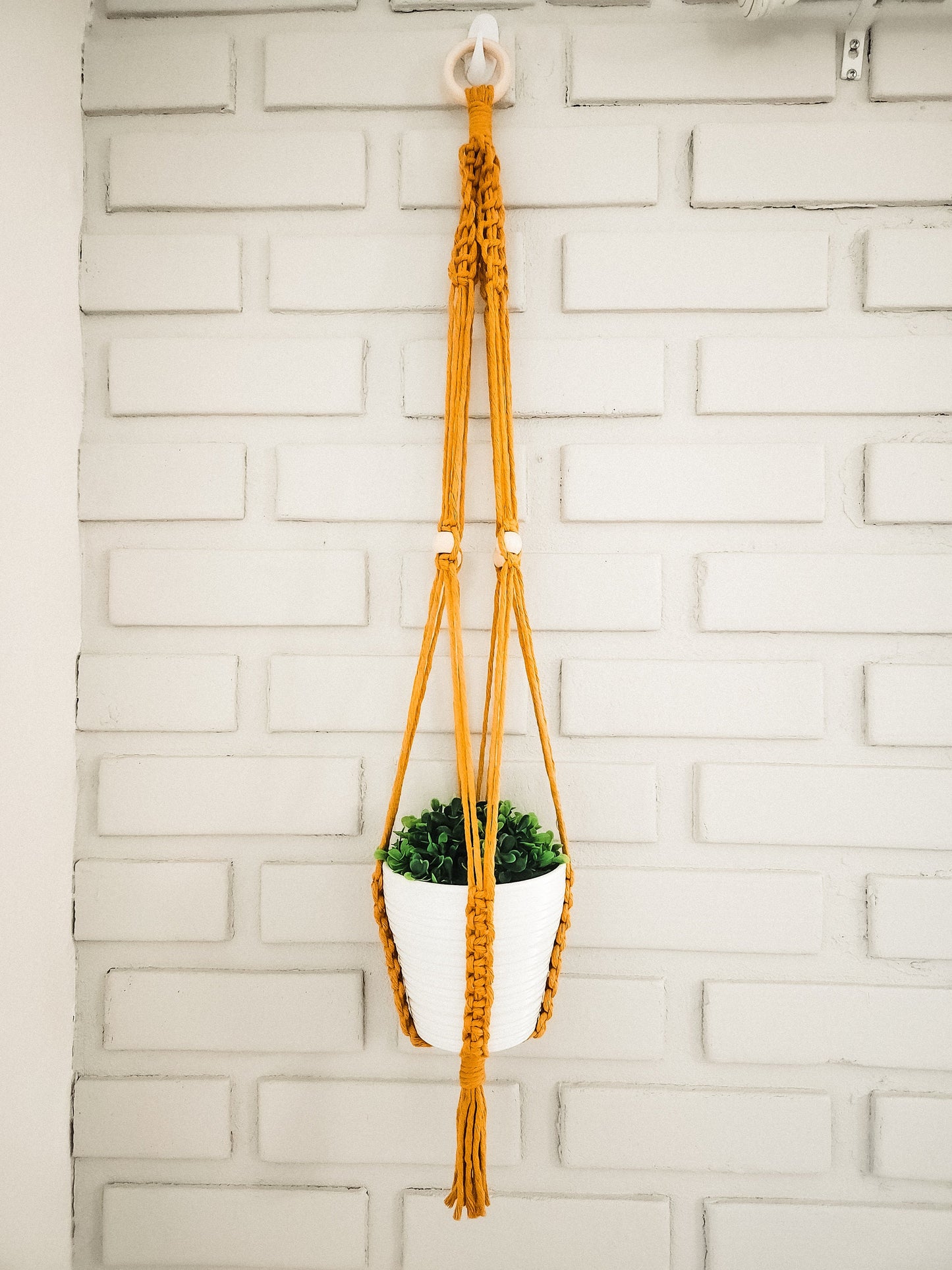 Macrame Plant Hanger with Beads, Available in Many Colors, Boho Plant Hanger, Boho House Decor, Tassel Plant Hanger