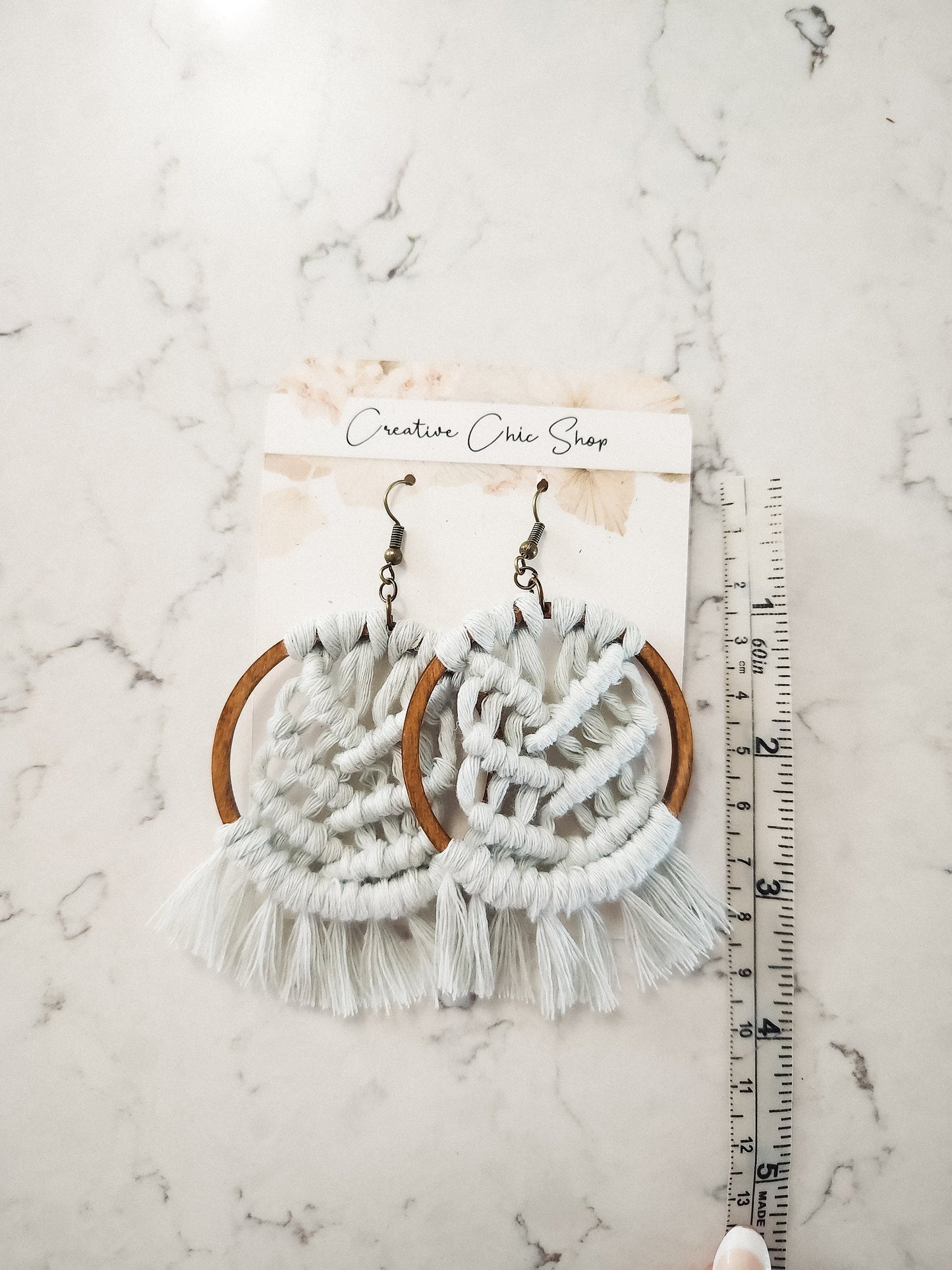 Handmade Macrame Hoop Earrings, Gold, Silver or Brass Color Hoops, Multiple Color Options for Macrame, Macrame Earrings, Dangle earrings