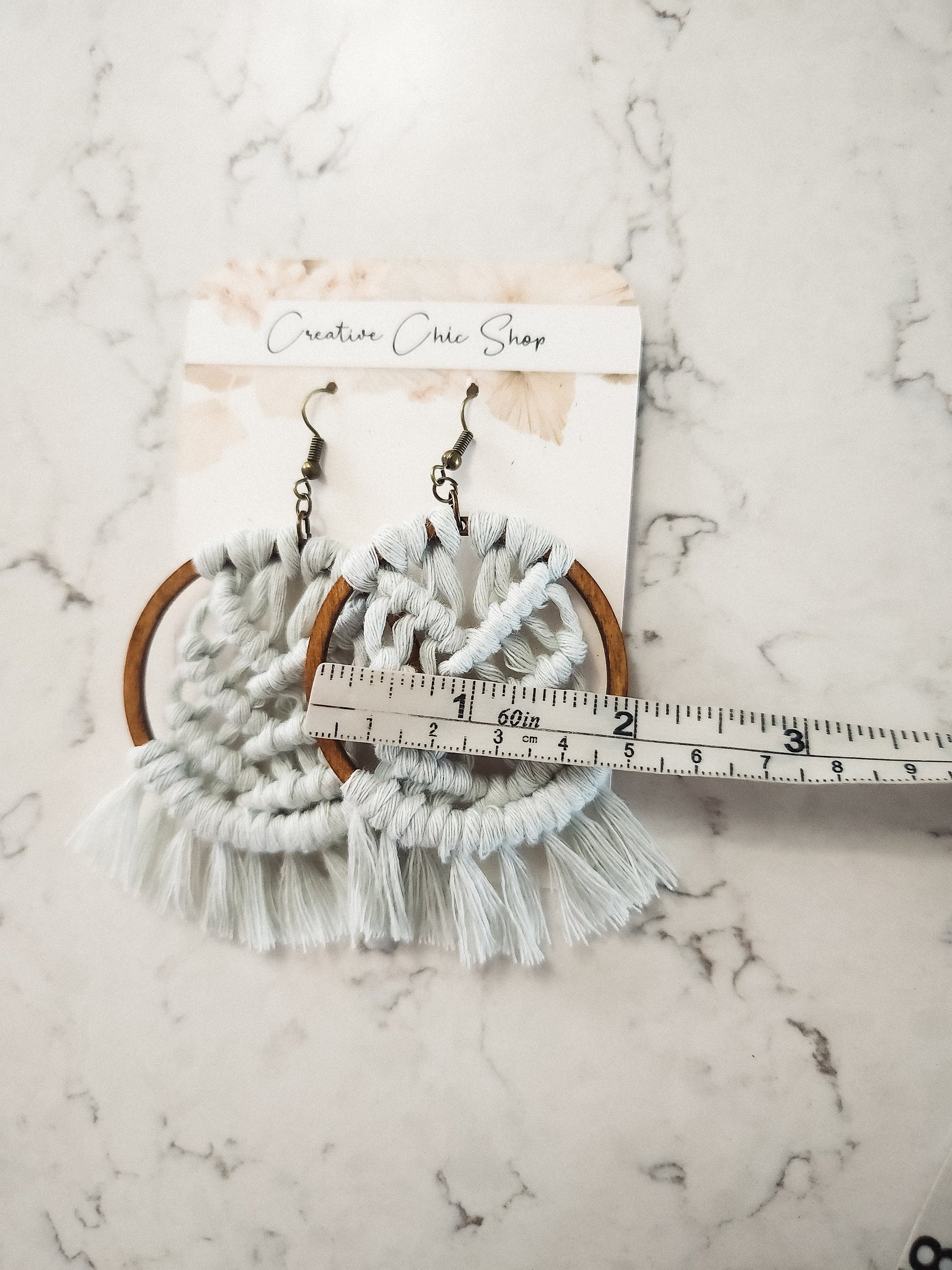 Handmade Macrame Hoop Earrings, Gold, Silver or Brass Color Hoops, Multiple Color Options for Macrame, Macrame Earrings, Dangle earrings