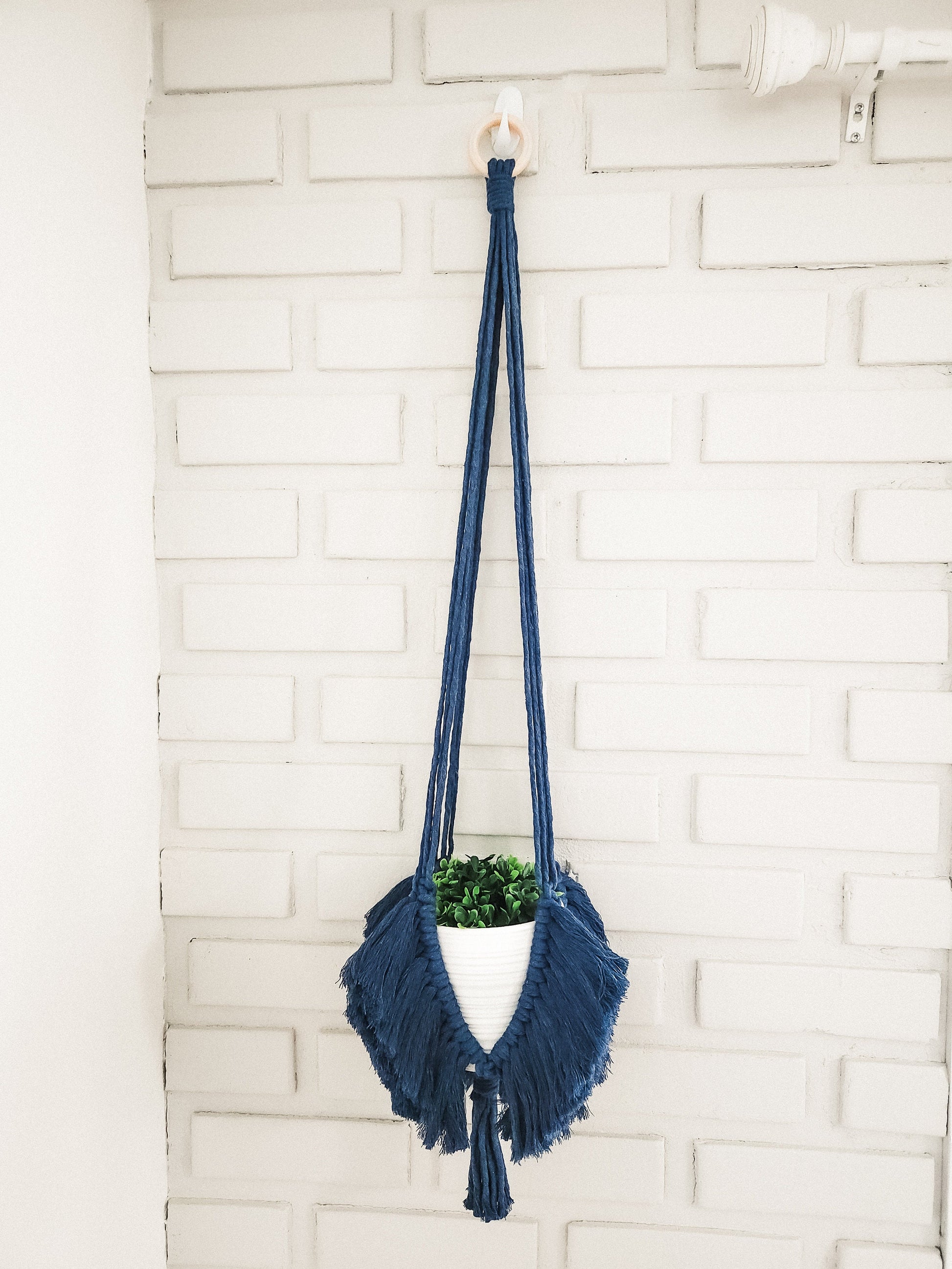 Macrame Fringe Plant Hanger, Available in Many Colors, Boho Plant Hanger, Boho House Decor, Tassel Plant Hanger