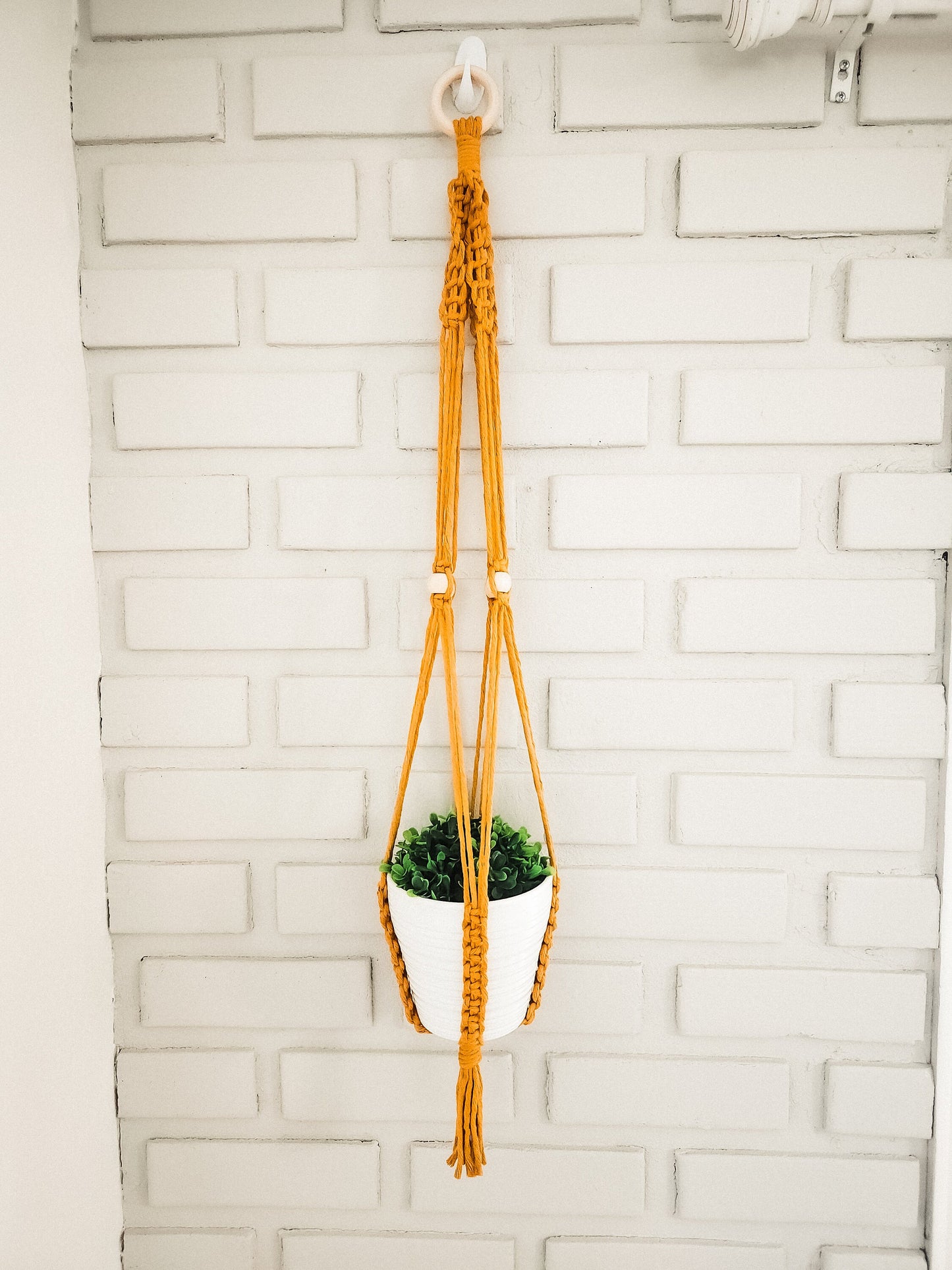 Macrame Plant Hanger with Beads, Available in Many Colors, Boho Plant Hanger, Boho House Decor, Tassel Plant Hanger