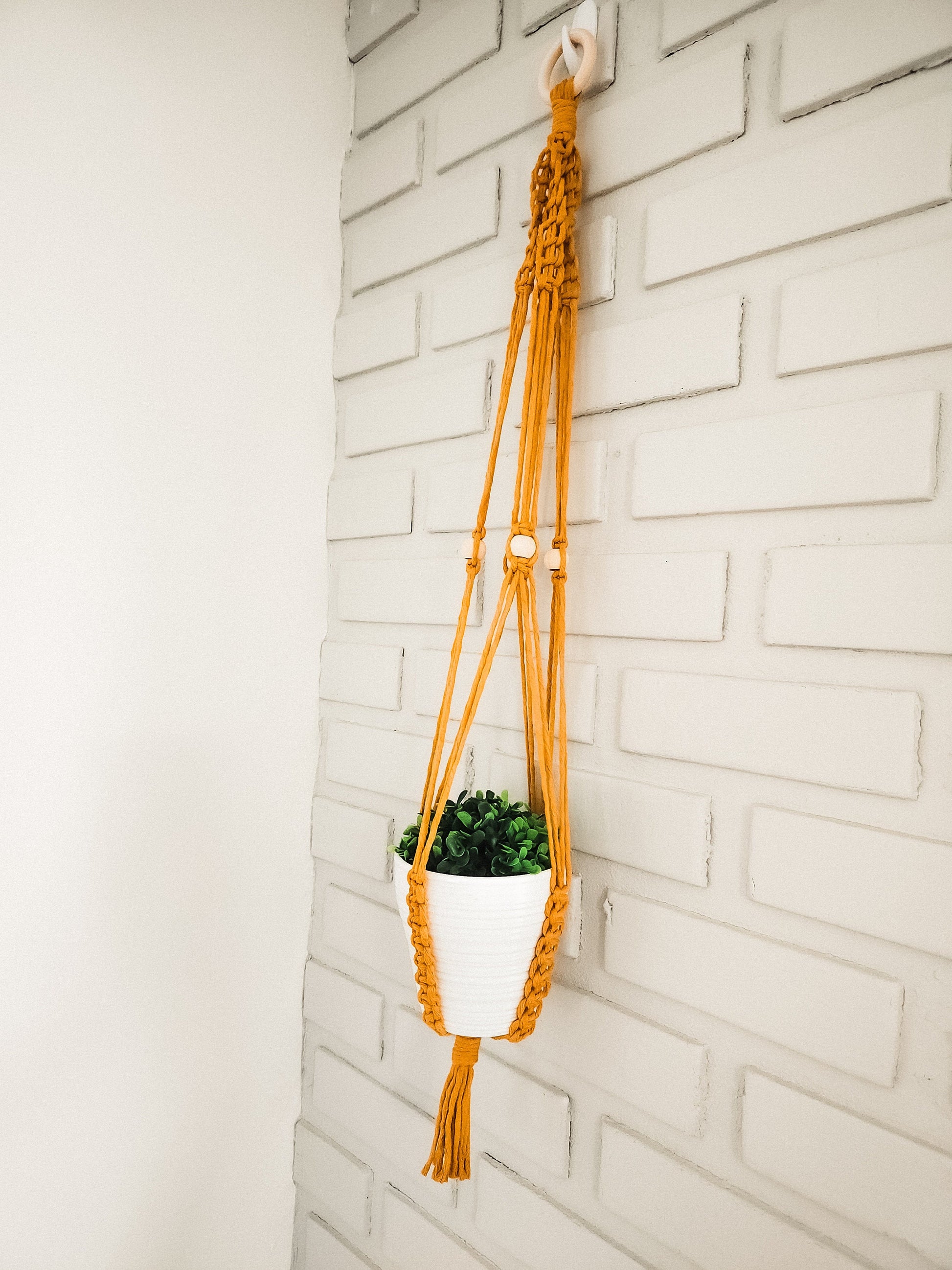 Macrame Plant Hanger with Beads, Available in Many Colors, Boho Plant Hanger, Boho House Decor, Tassel Plant Hanger