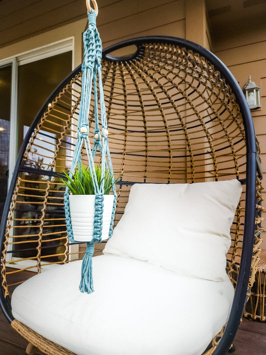Macrame Plant Hanger with Beads, Available in Many Colors, Boho Plant Hanger, Boho House Decor, Tassel Plant Hanger