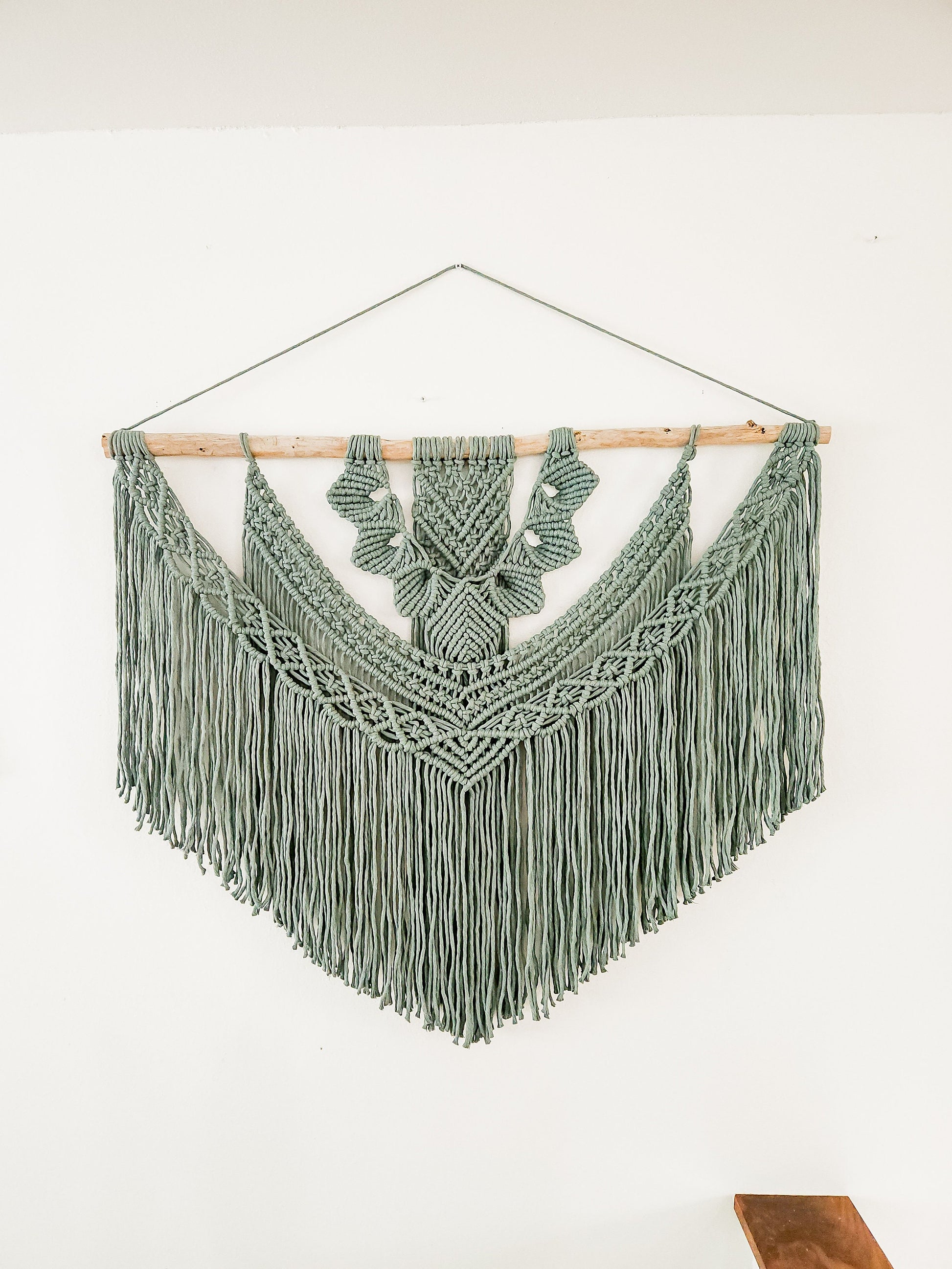 Wall Tapestry, Macrame Wall Hanging, 39 inches wide, Driftwood, Boho Wall Decor, Headboard, Bohemian Home Decor, Handmade, Made in USA