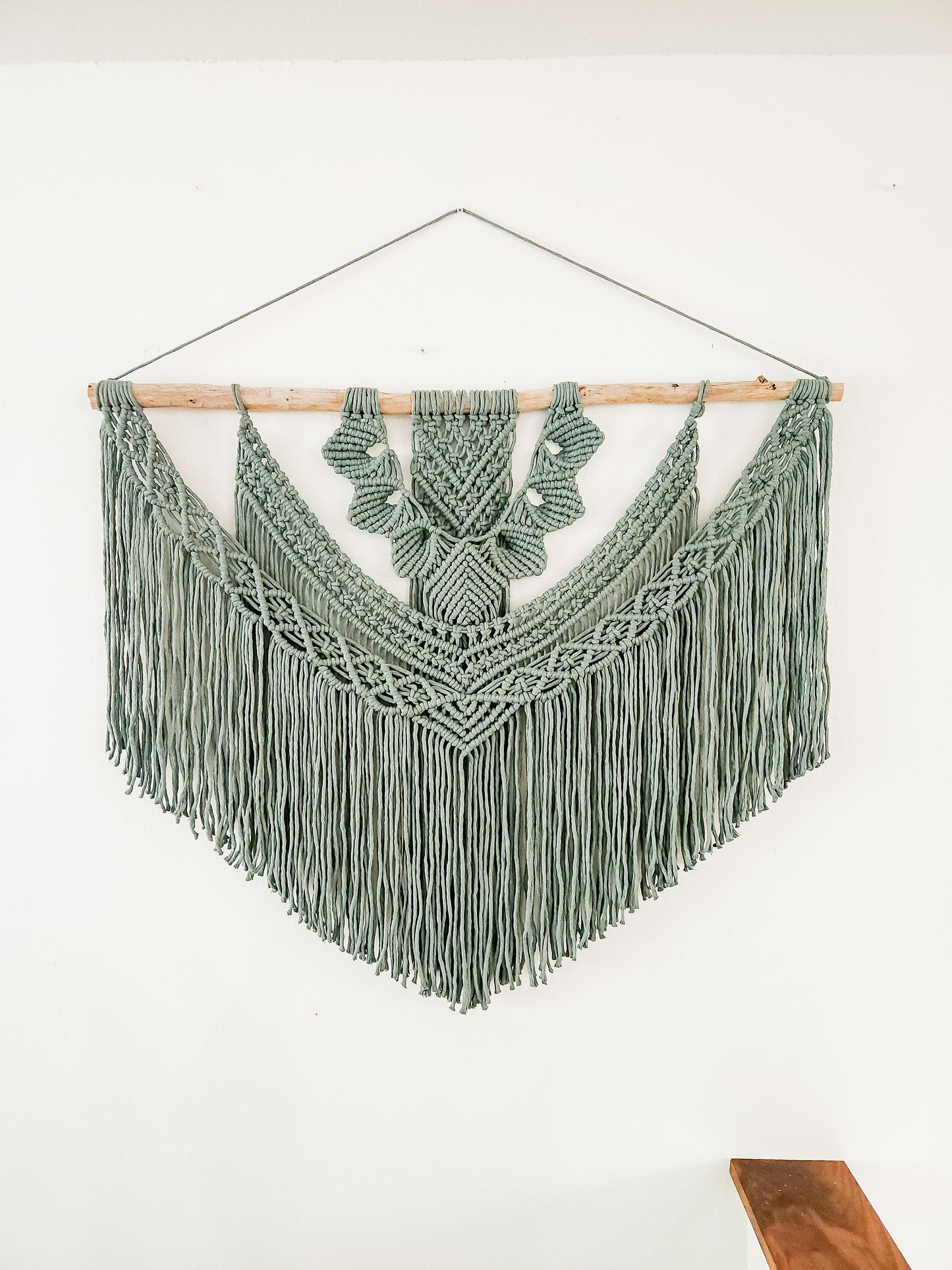 Wall Tapestry, Macrame Wall Hanging, 39 inches wide, Driftwood, Boho Wall Decor, Headboard, Bohemian Home Decor, Handmade, Made in USA