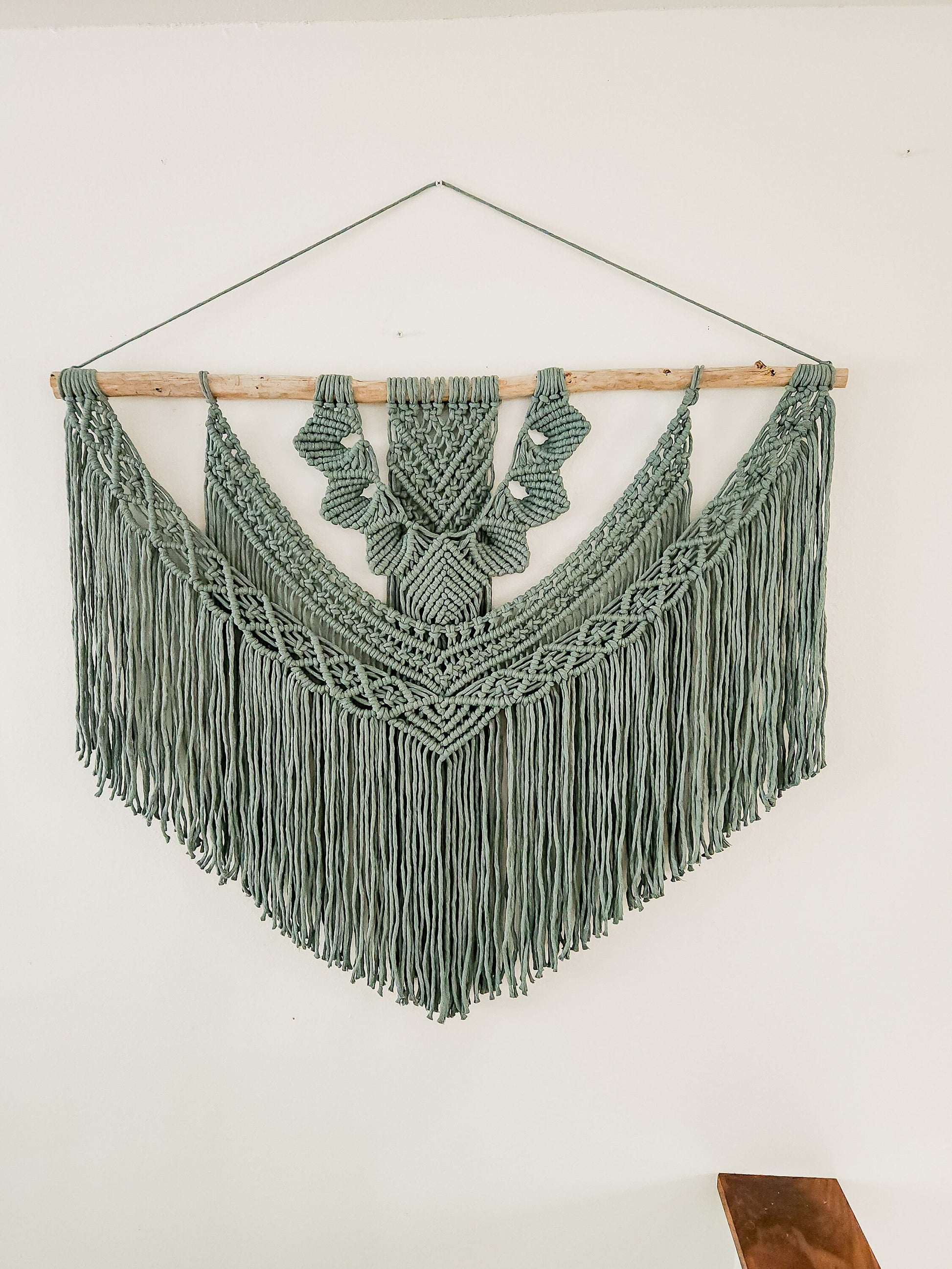 Wall Tapestry, Macrame Wall Hanging, 39 inches wide, Driftwood, Boho Wall Decor, Headboard, Bohemian Home Decor, Handmade, Made in USA