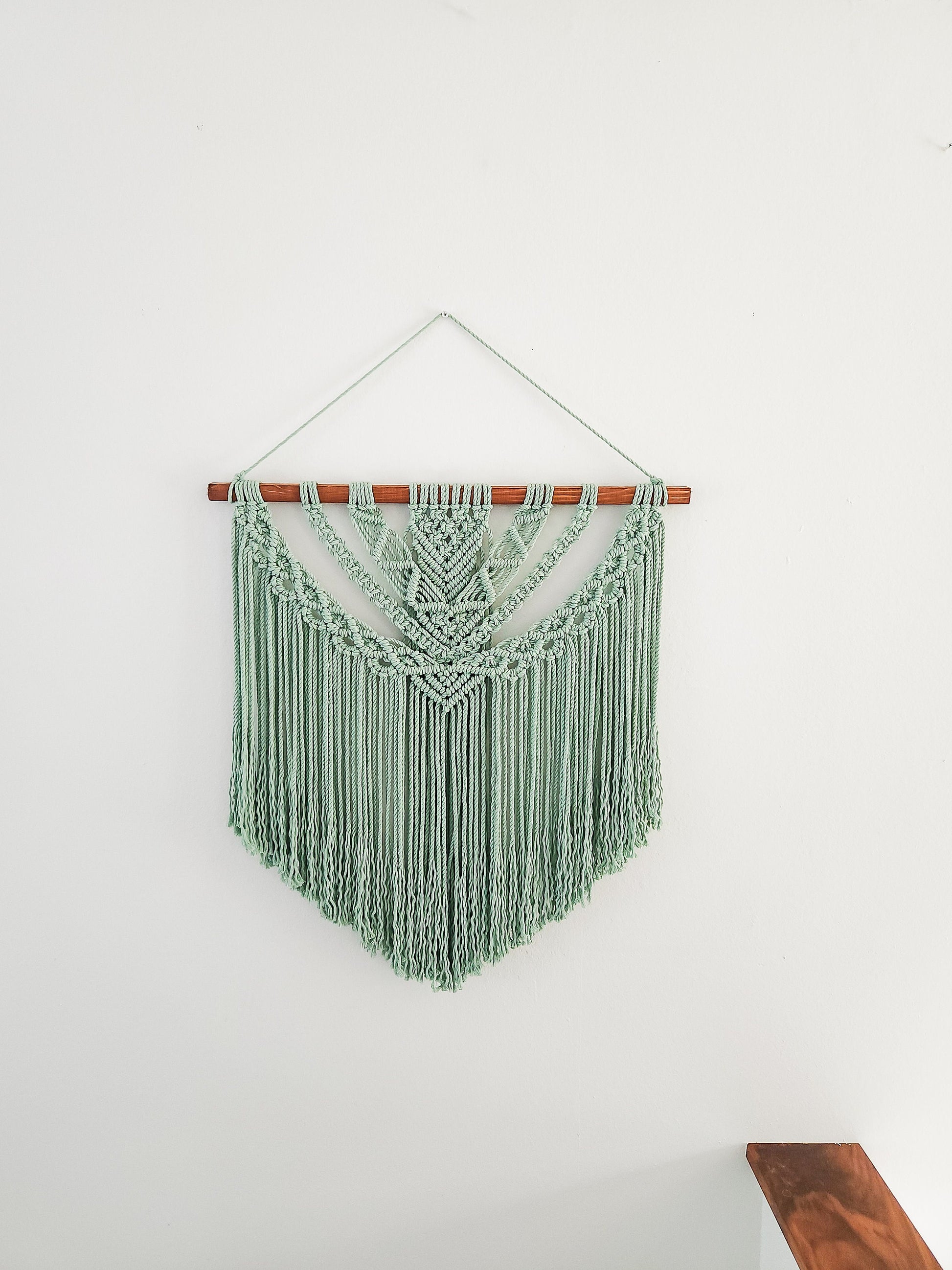 Large Handmade Aloe Green Macrame Wall Hanging