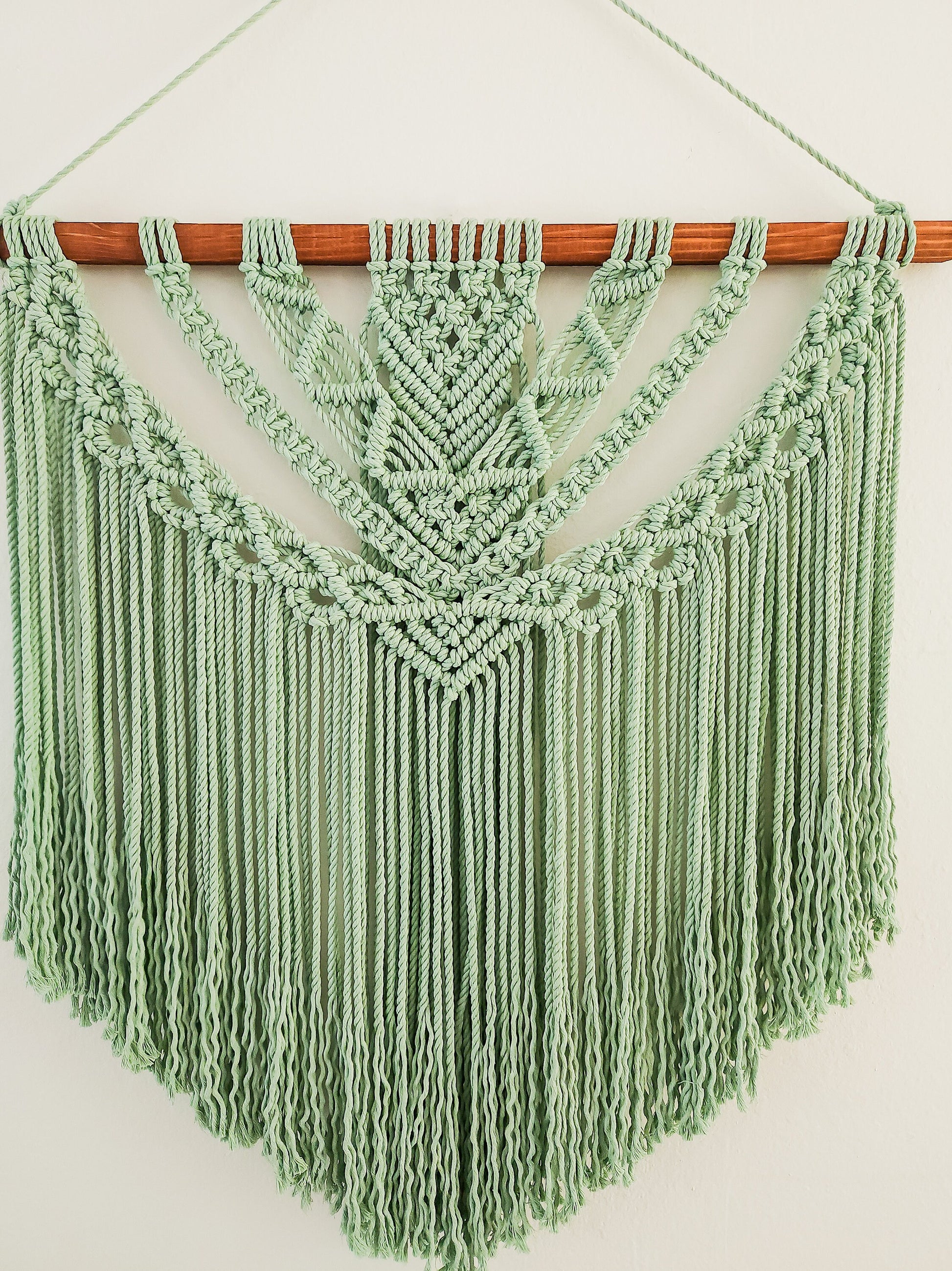 Large Handmade Aloe Green Macrame Wall Hanging