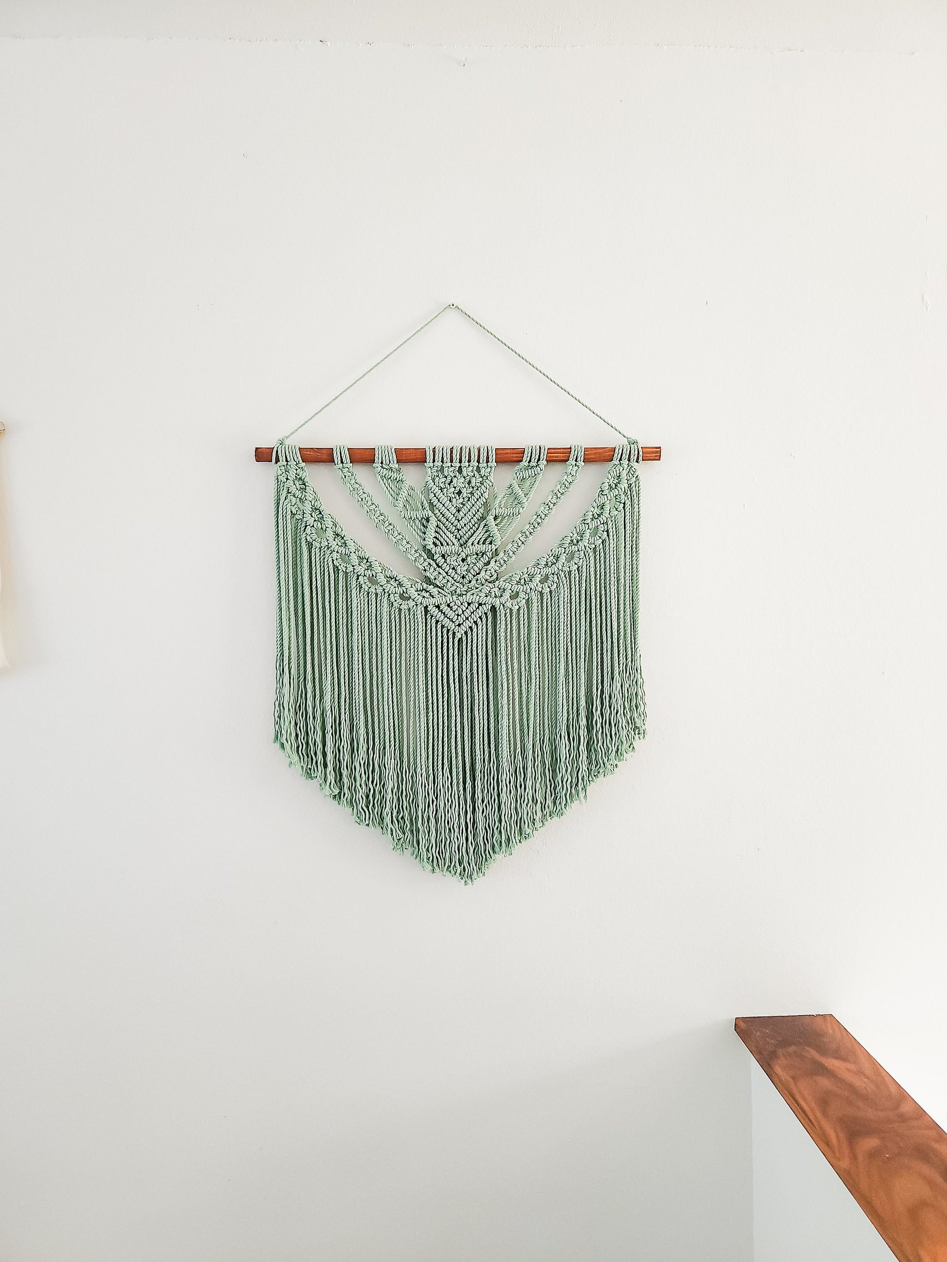 Large Handmade Aloe Green Macrame Wall Hanging
