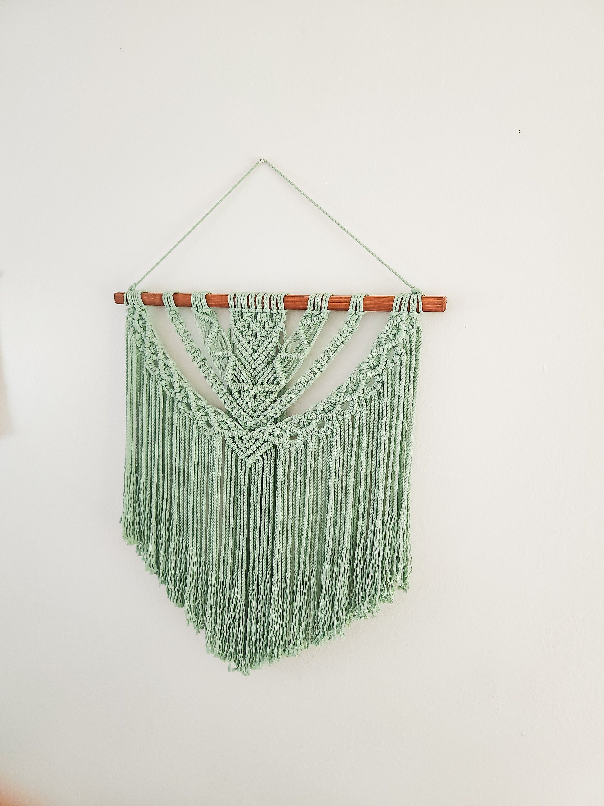 Large Handmade Aloe Green Macrame Wall Hanging