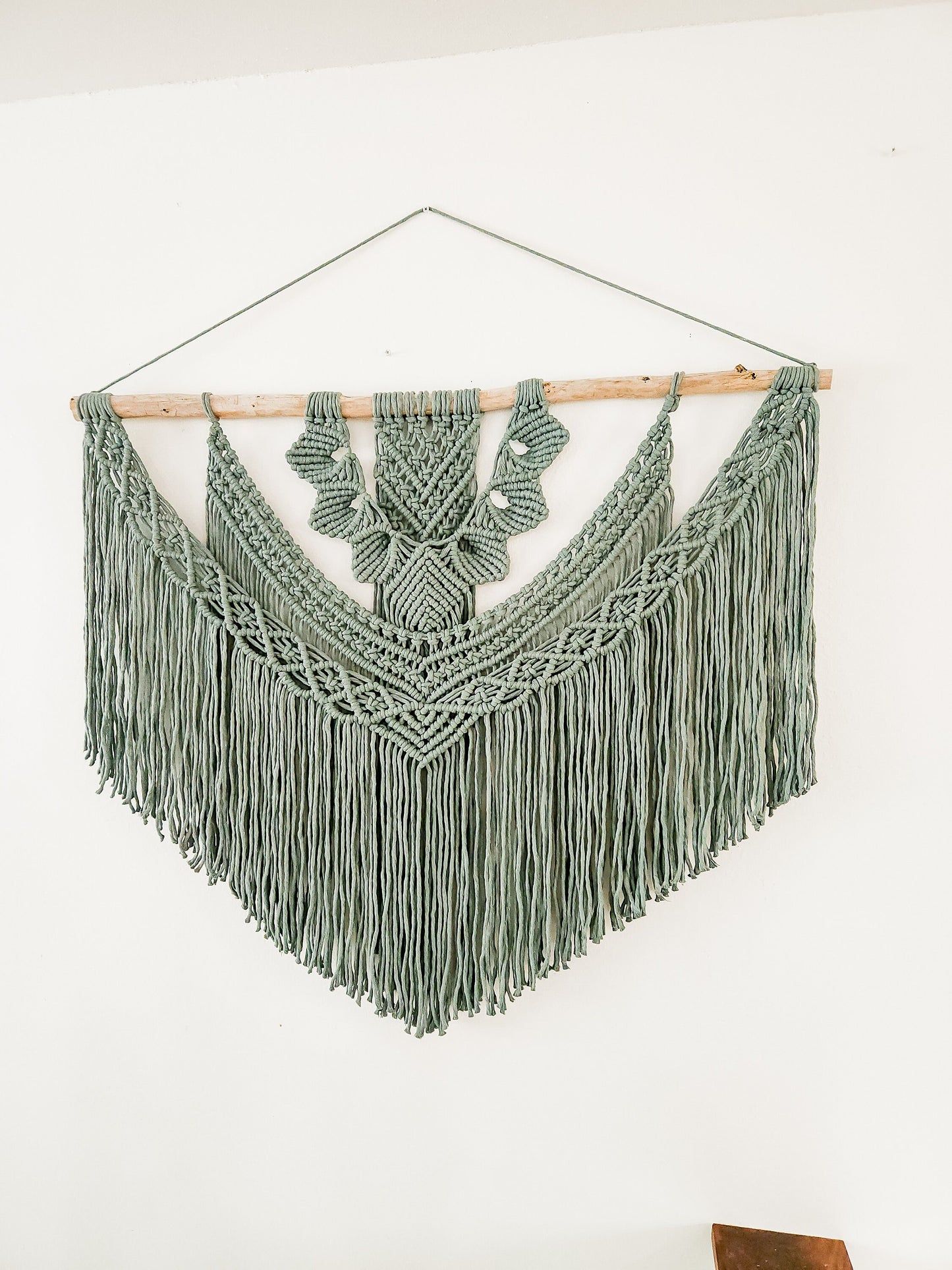 Wall Tapestry, Macrame Wall Hanging, 39 inches wide, Driftwood, Boho Wall Decor, Headboard, Bohemian Home Decor, Handmade, Made in USA