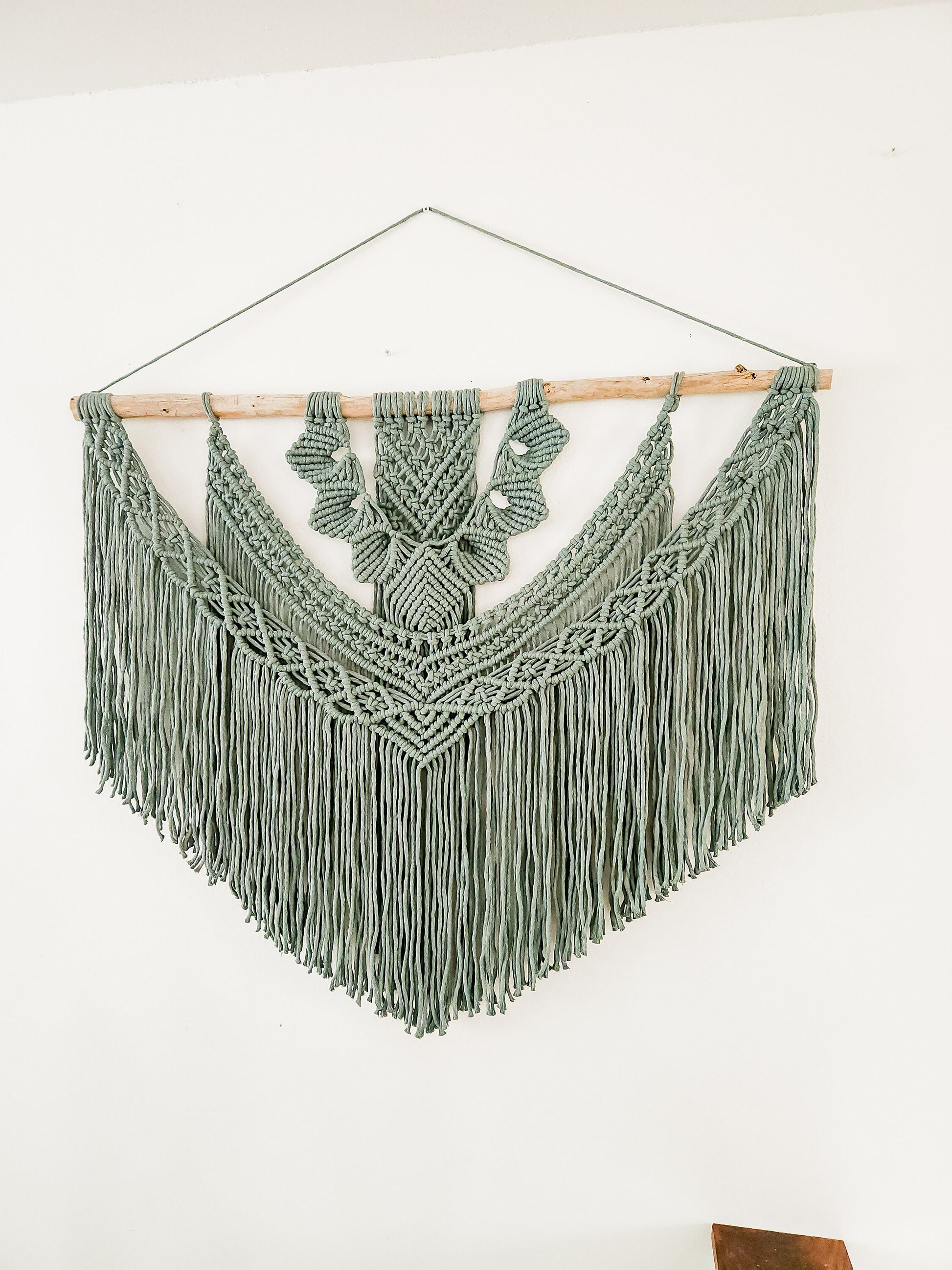 Wall Tapestry, Macrame Wall Hanging, 39 inches wide, Driftwood, Boho Wall Decor, Headboard, Bohemian Home Decor, Handmade, Made in USA