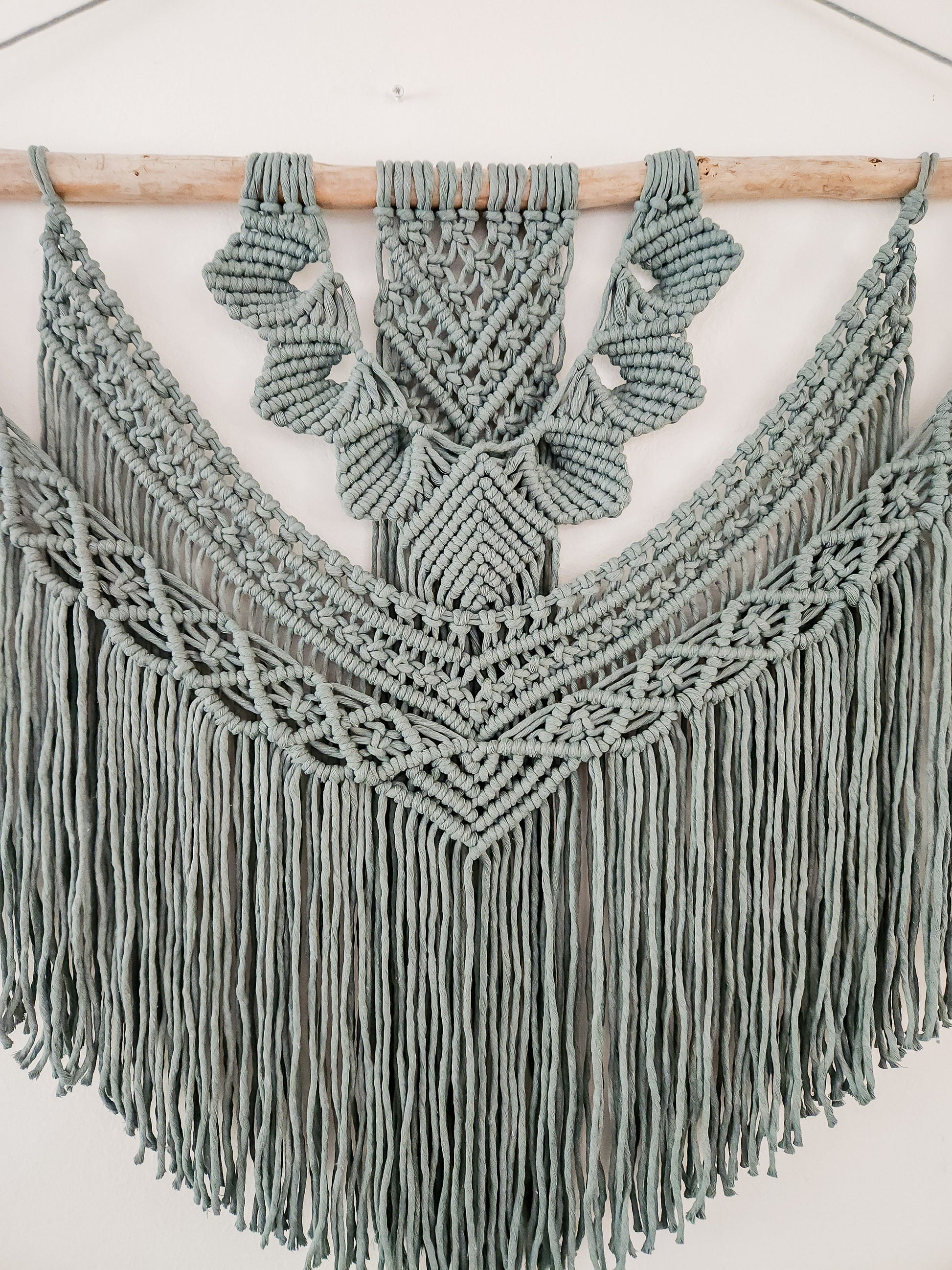 Wall Tapestry, Macrame Wall Hanging, 39 inches wide, Driftwood, Boho Wall Decor, Headboard, Bohemian Home Decor, Handmade, Made in USA