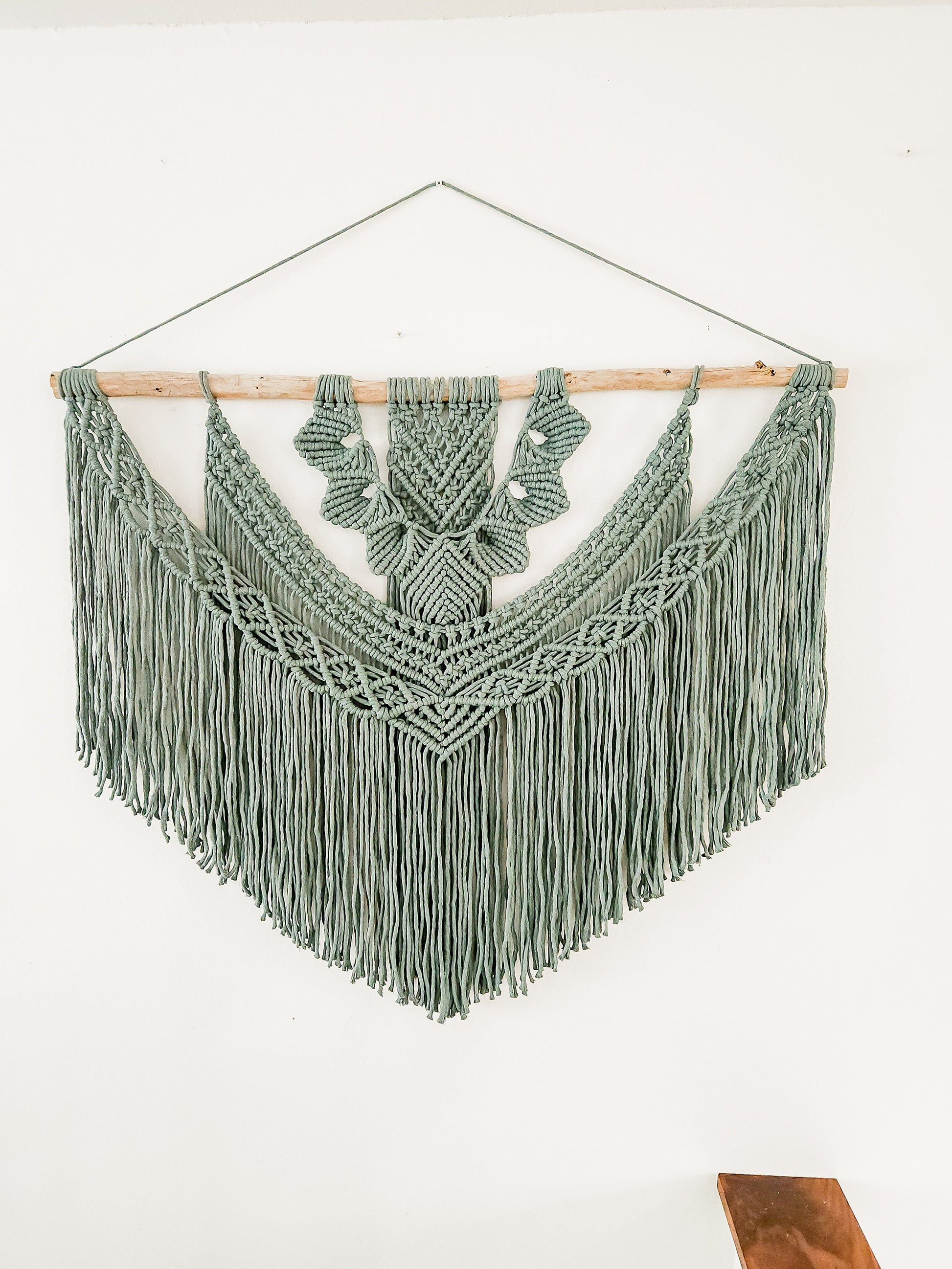 Wall Tapestry, Macrame Wall Hanging, 39 inches wide, Driftwood, Boho Wall Decor, Headboard, Bohemian Home Decor, Handmade, Made in USA