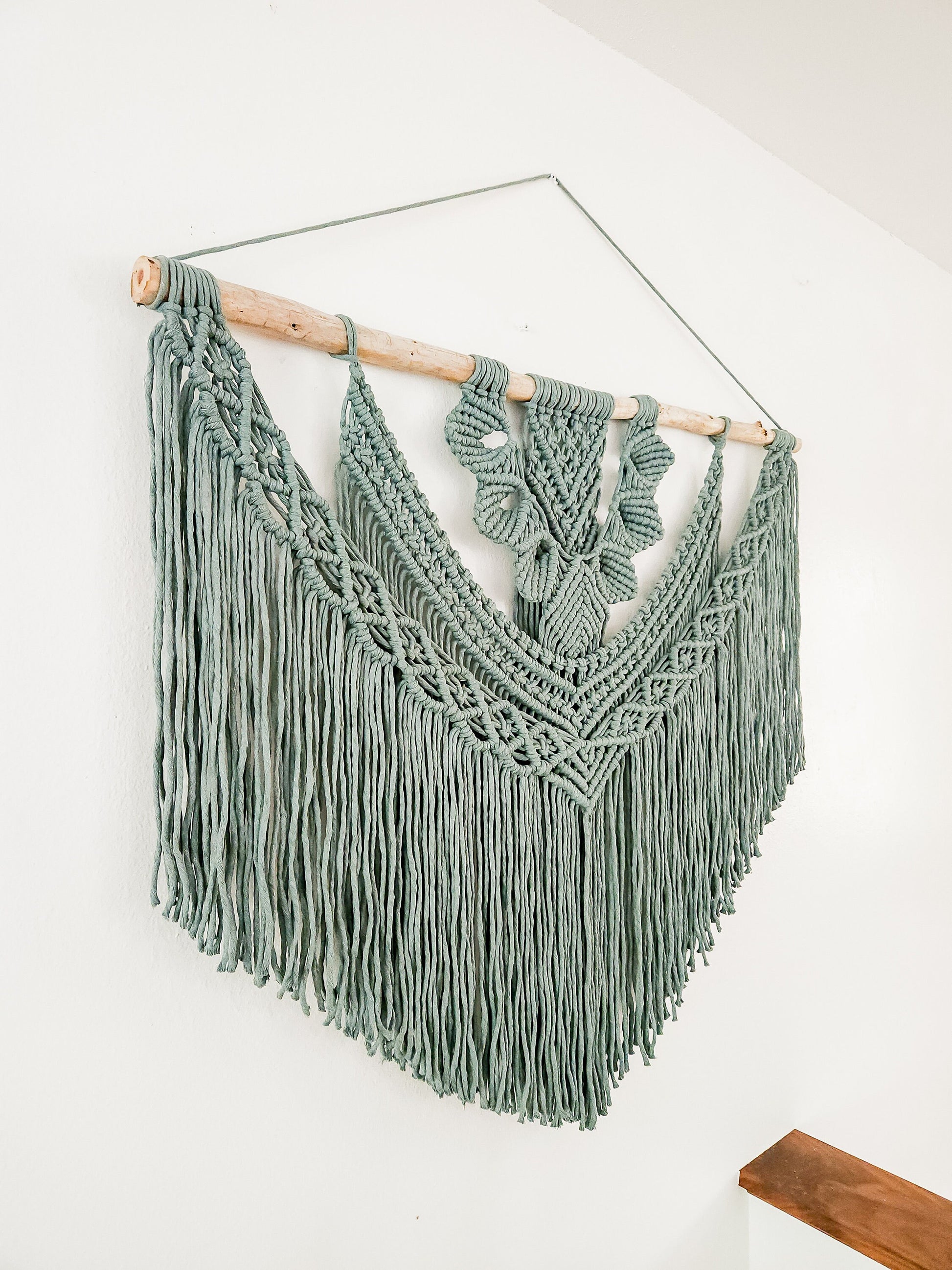 Wall Tapestry, Macrame Wall Hanging, 39 inches wide, Driftwood, Boho Wall Decor, Headboard, Bohemian Home Decor, Handmade, Made in USA