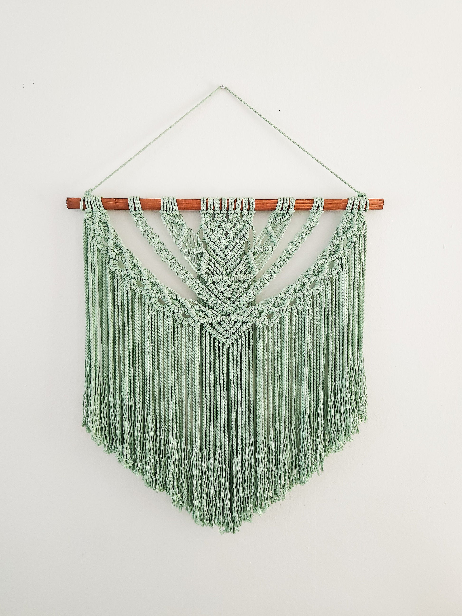 Large Handmade Aloe Green Macrame Wall Hanging