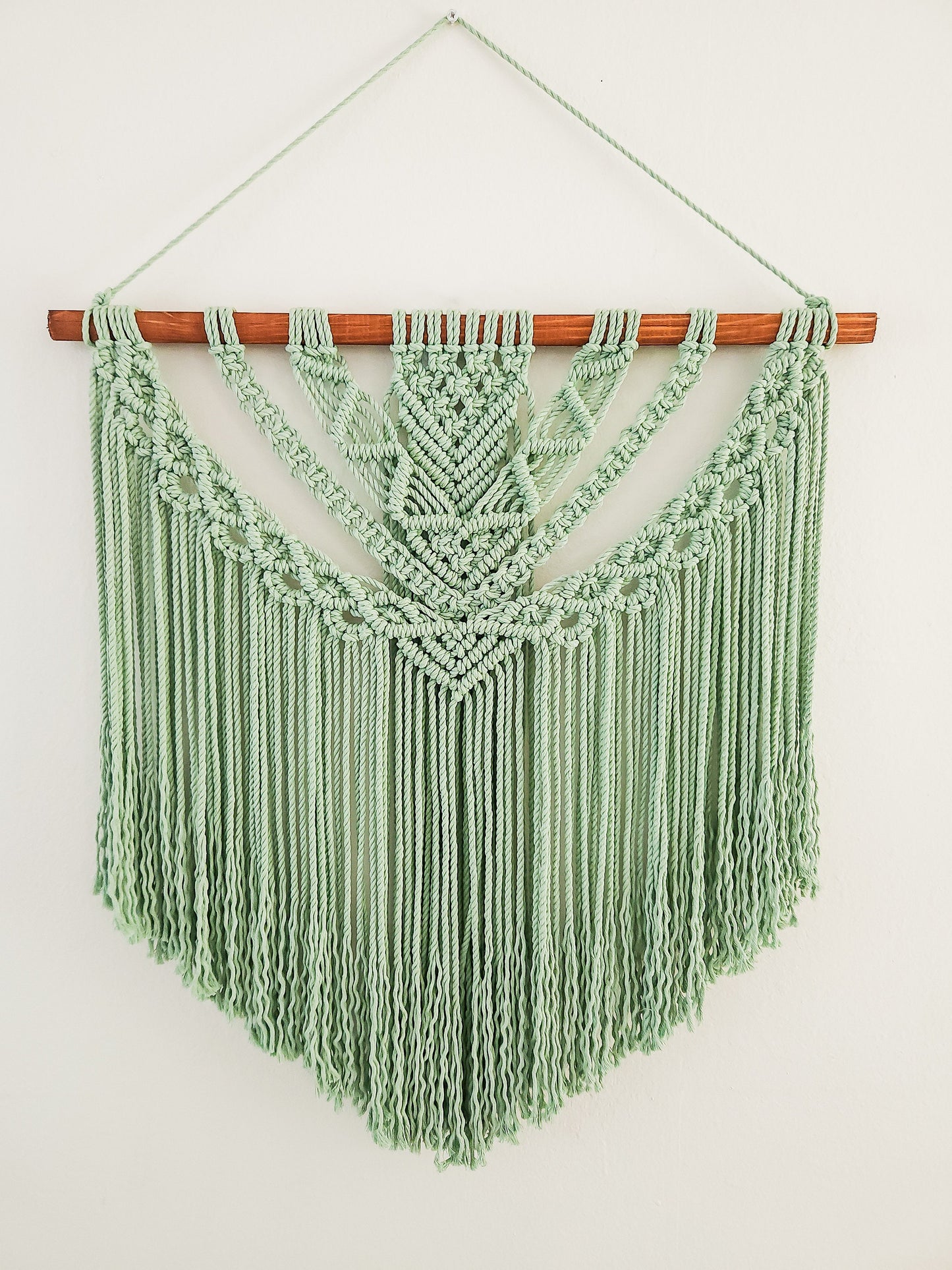 Large Handmade Aloe Green Macrame Wall Hanging