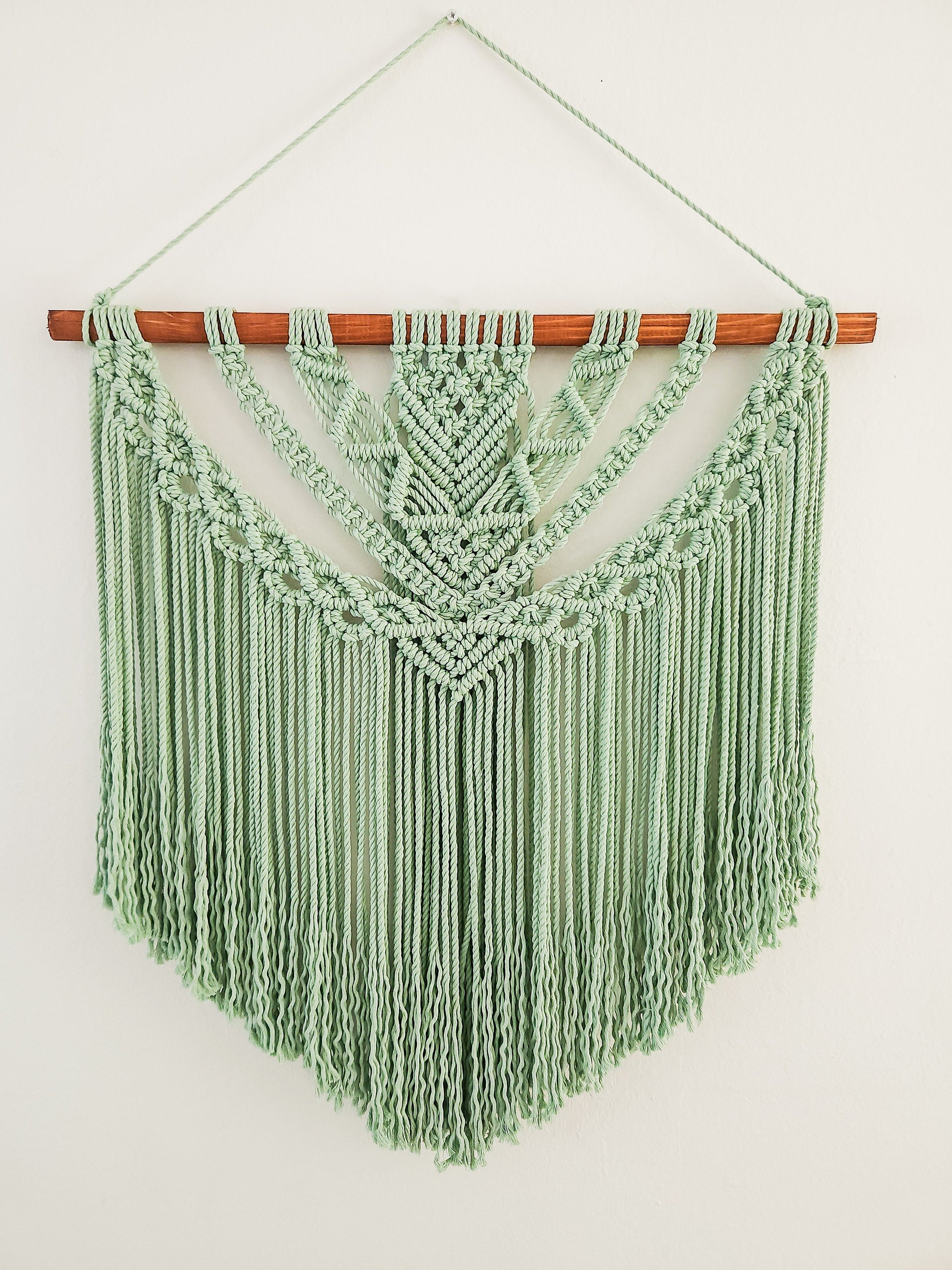 Large Handmade Aloe Green Macrame Wall Hanging