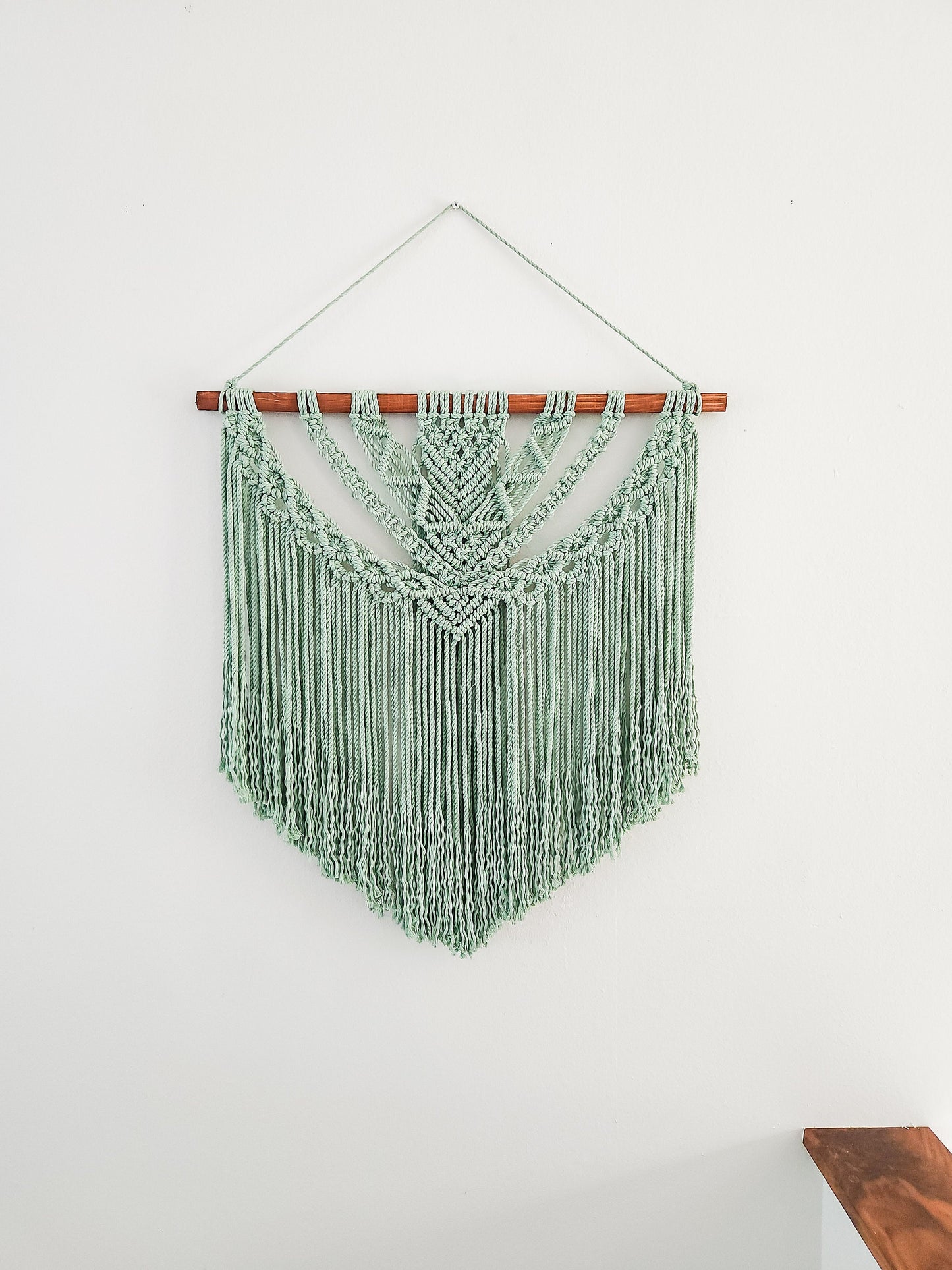 Large Handmade Aloe Green Macrame Wall Hanging