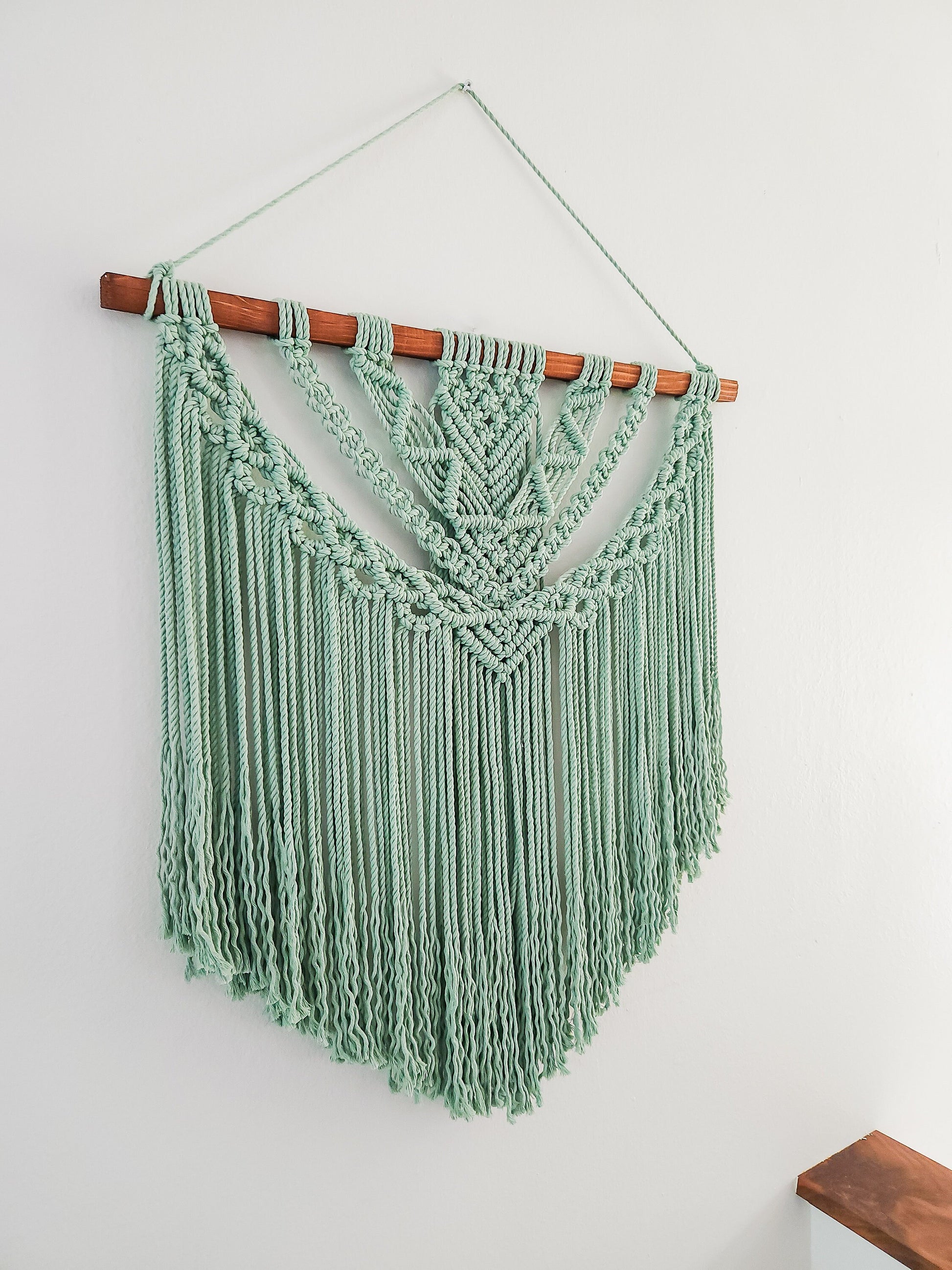 Large Handmade Aloe Green Macrame Wall Hanging