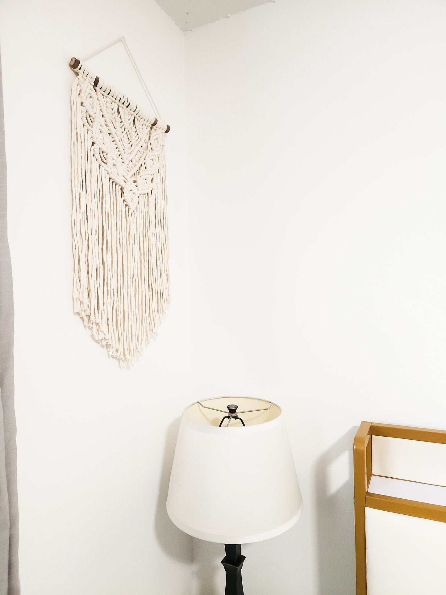 Handmade Beige White Macrame Wall Hanging, Bohemian Decor, Wall Decor, Woven Wall Hanging