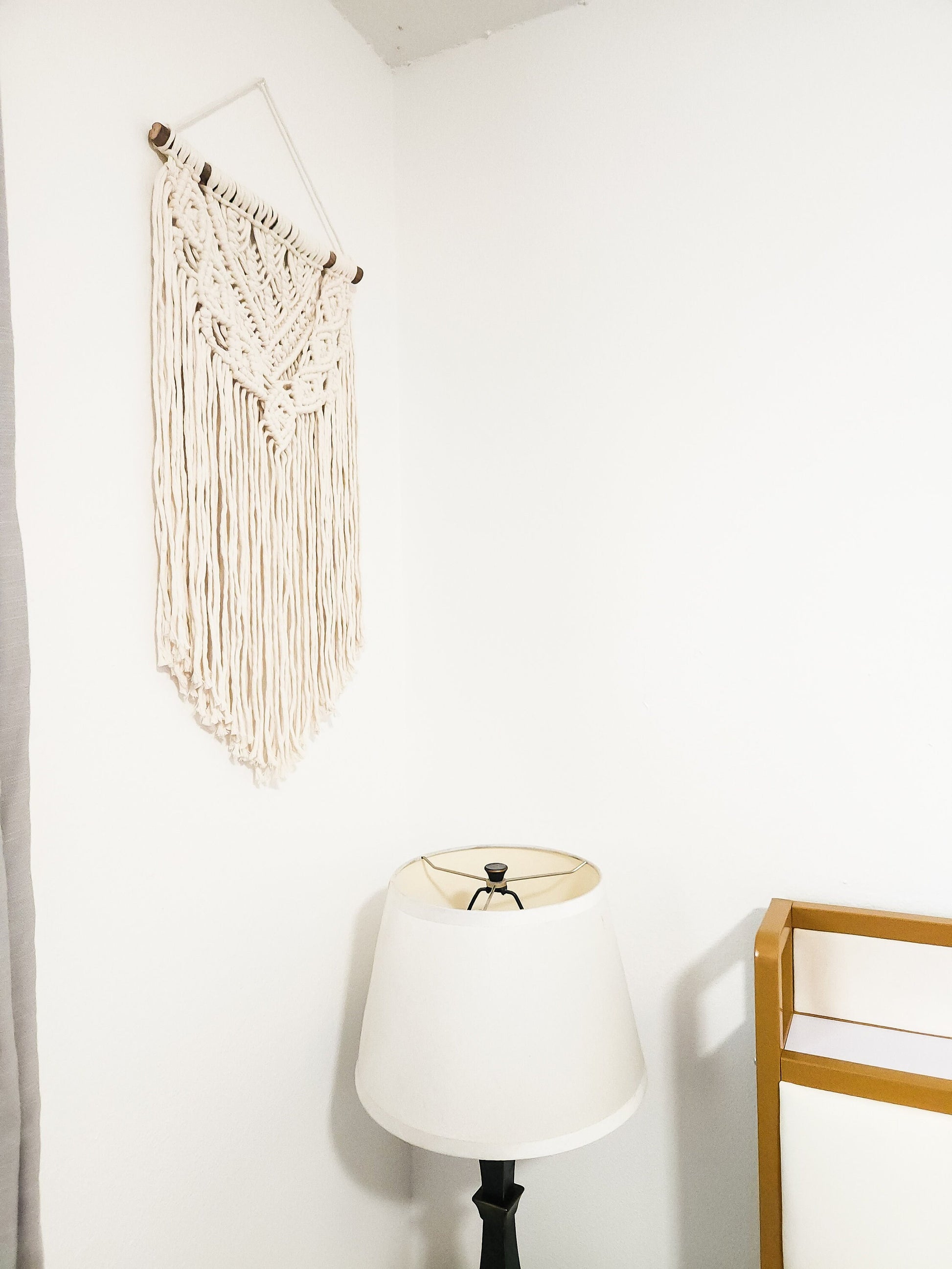 Handmade Beige White Macrame Wall Hanging, Bohemian Decor, Wall Decor, Woven Wall Hanging