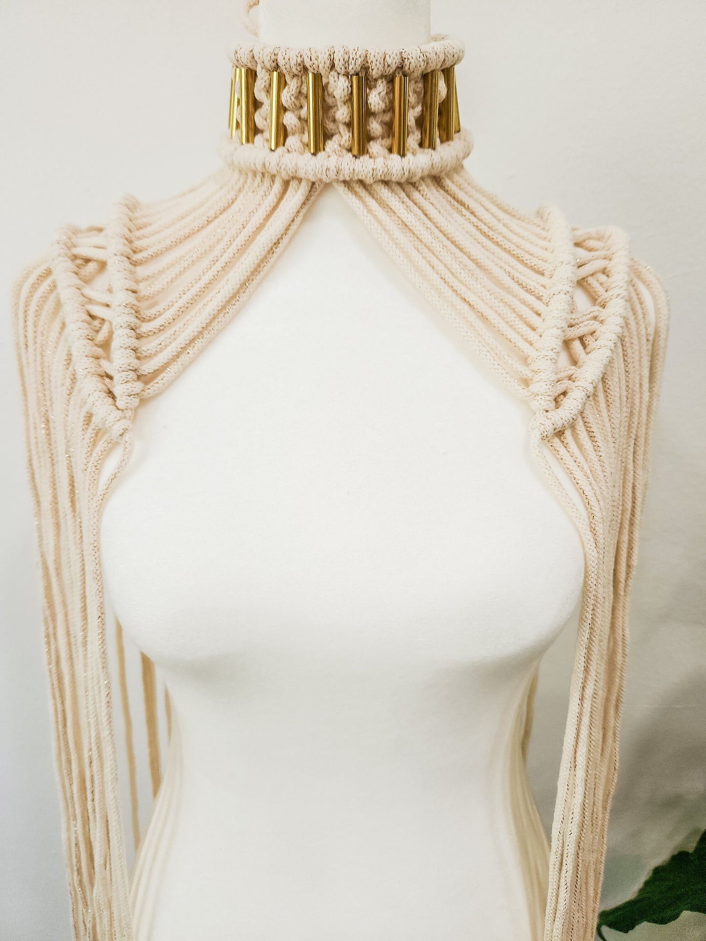 Handmade Macrame Epaulette, Available in Many Colors, Shoulder Boho Top for Festival or Photoshoot, Rave, Brass