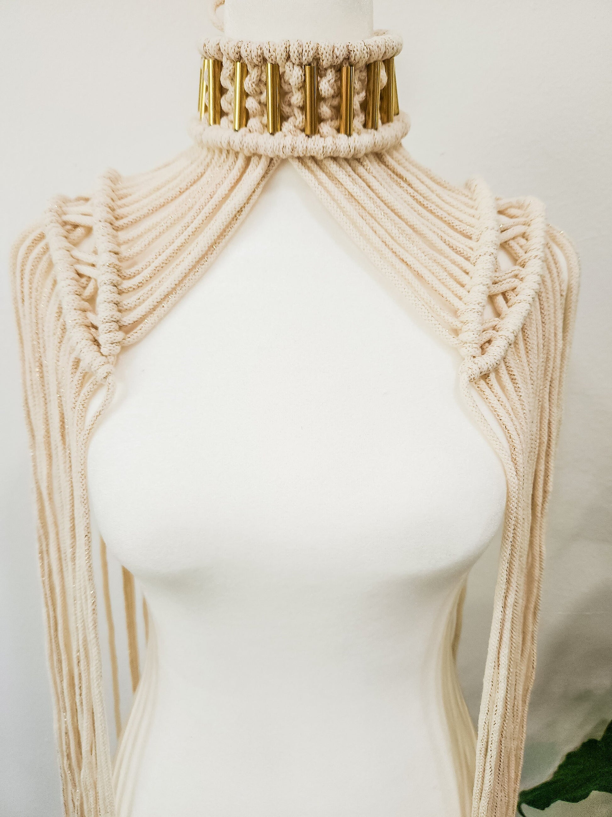 Handmade Macrame Epaulette, Available in Many Colors, Shoulder Boho Top for Festival or Photoshoot, Rave, Brass