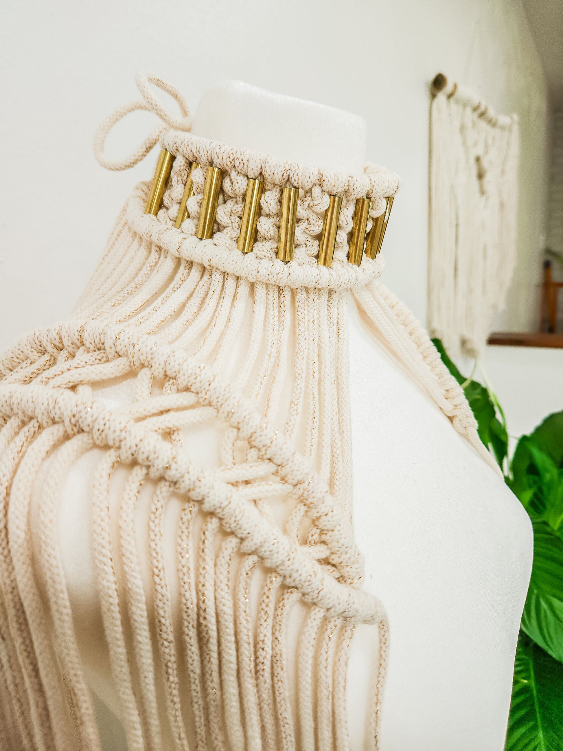 Handmade Macrame Epaulette, Available in Many Colors, Shoulder Boho Top for Festival or Photoshoot, Rave, Brass