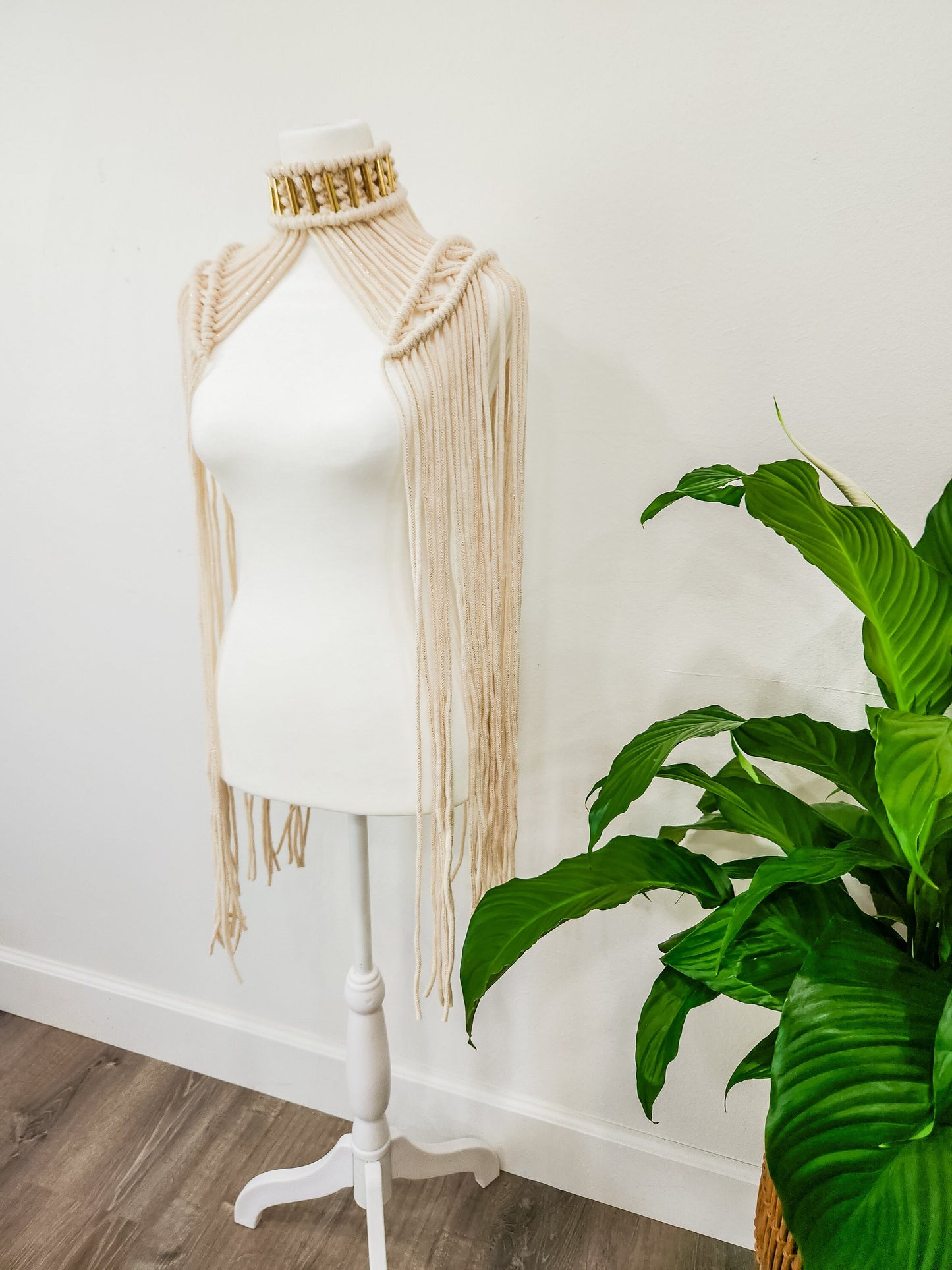 Handmade Macrame Epaulette, Available in Many Colors, Shoulder Boho Top for Festival or Photoshoot, Rave, Brass