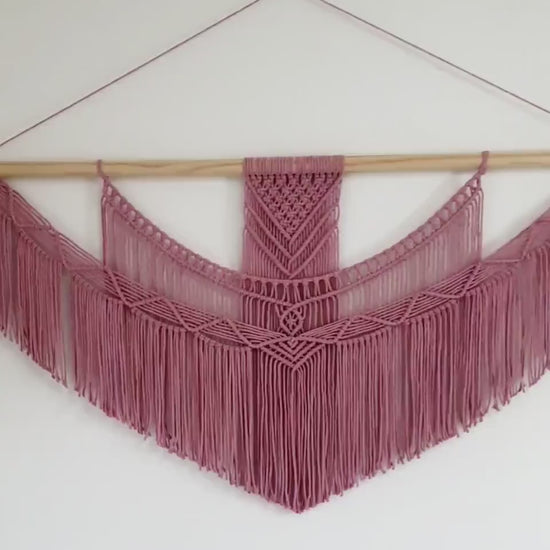 X Large Macrame Wall Hanging, Pink Macrame Wall Art, Woven Wall Hanging, Boho Wall Decor, Wall Tapestry, Macrame, Wedding Backdrop
