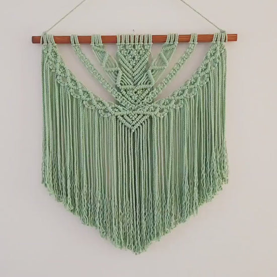 Large Handmade Aloe Green Macrame Wall Hanging