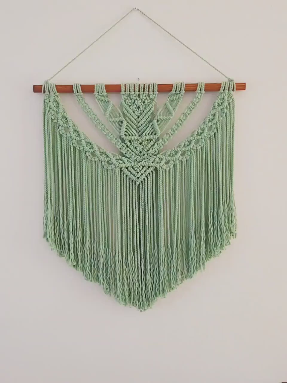 Large Handmade Aloe Green Macrame Wall Hanging