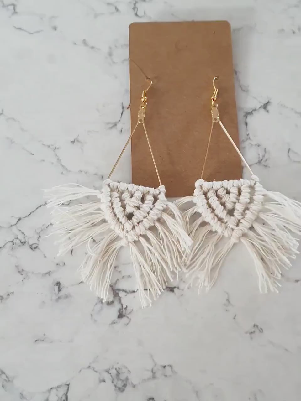 Triangle Macrame Earrings,  Macrame Earrings,  Boho Earrings,  Bridesmaid Gift