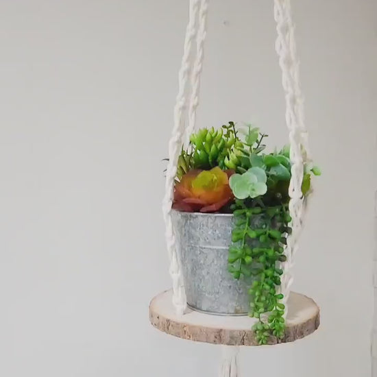 Macrame Hanging Shelf, Available in Many Colors,  Boho Plant Hanger, Boho House Decor, Tassel Plant Hanger