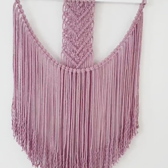 Handmade Pink Macrame Wall Hanging  / Bohemian Decor / Boho Macrame / Macrame Tapestry / Woven Wall Art / Cotton Rope
