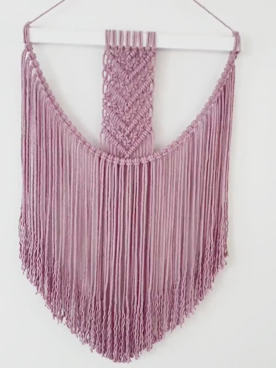 Handmade Pink Macrame Wall Hanging  / Bohemian Decor / Boho Macrame / Macrame Tapestry / Woven Wall Art / Cotton Rope
