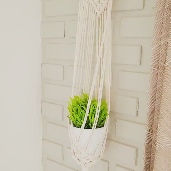 Macrame Plant Hanger on Antler, Boho Plant Hanger, Boho House Decor, Tassel Plant Hanger