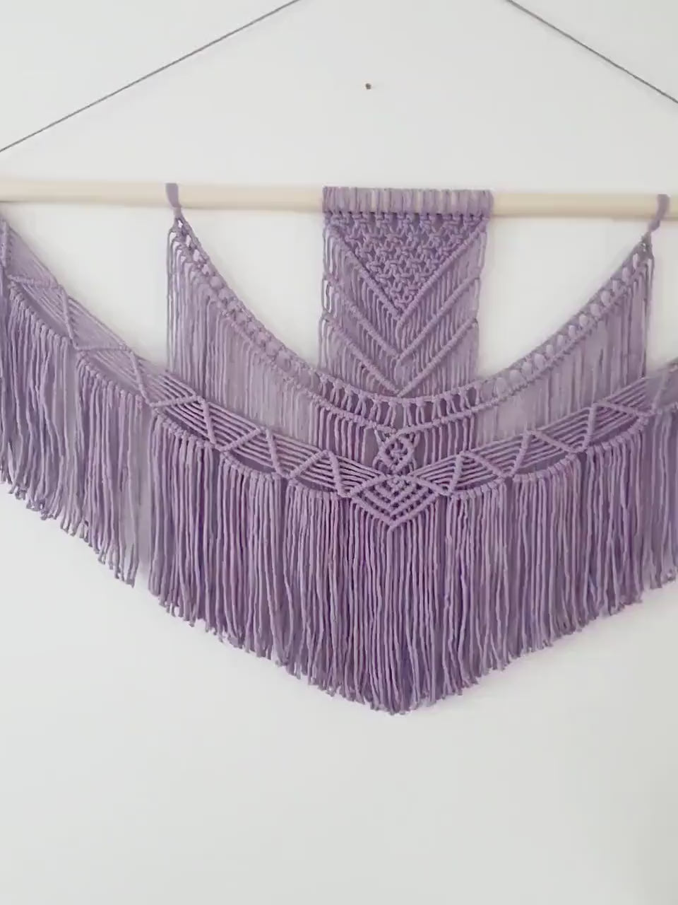 X Large Macrame Wall Hanging, 5 Size Options, Macrame Wall Art, Woven Wall Hanging, Boho Wall Decor, lavender purple, Wedding Backdrop