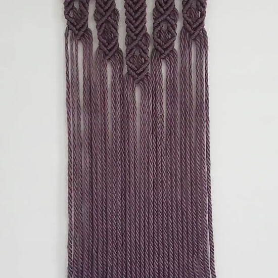 Plum Purple Yarn Colored Handmade Macrame Wall Hanging