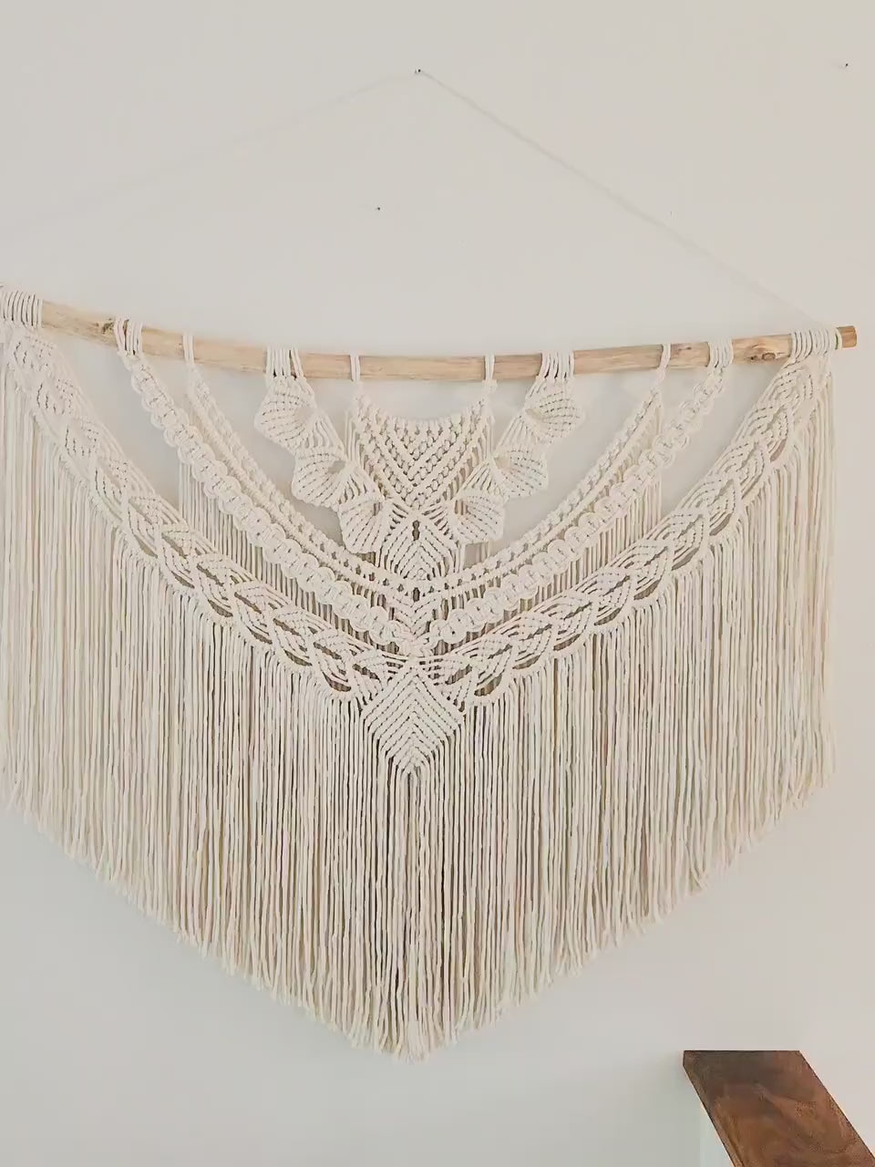 Wall Tapestry, Macrame Wall Hanging, 45 inches wide, Driftwood, Boho Wall Decor, Headboard, Bohemian Home Decor, Handmade, Made in USA